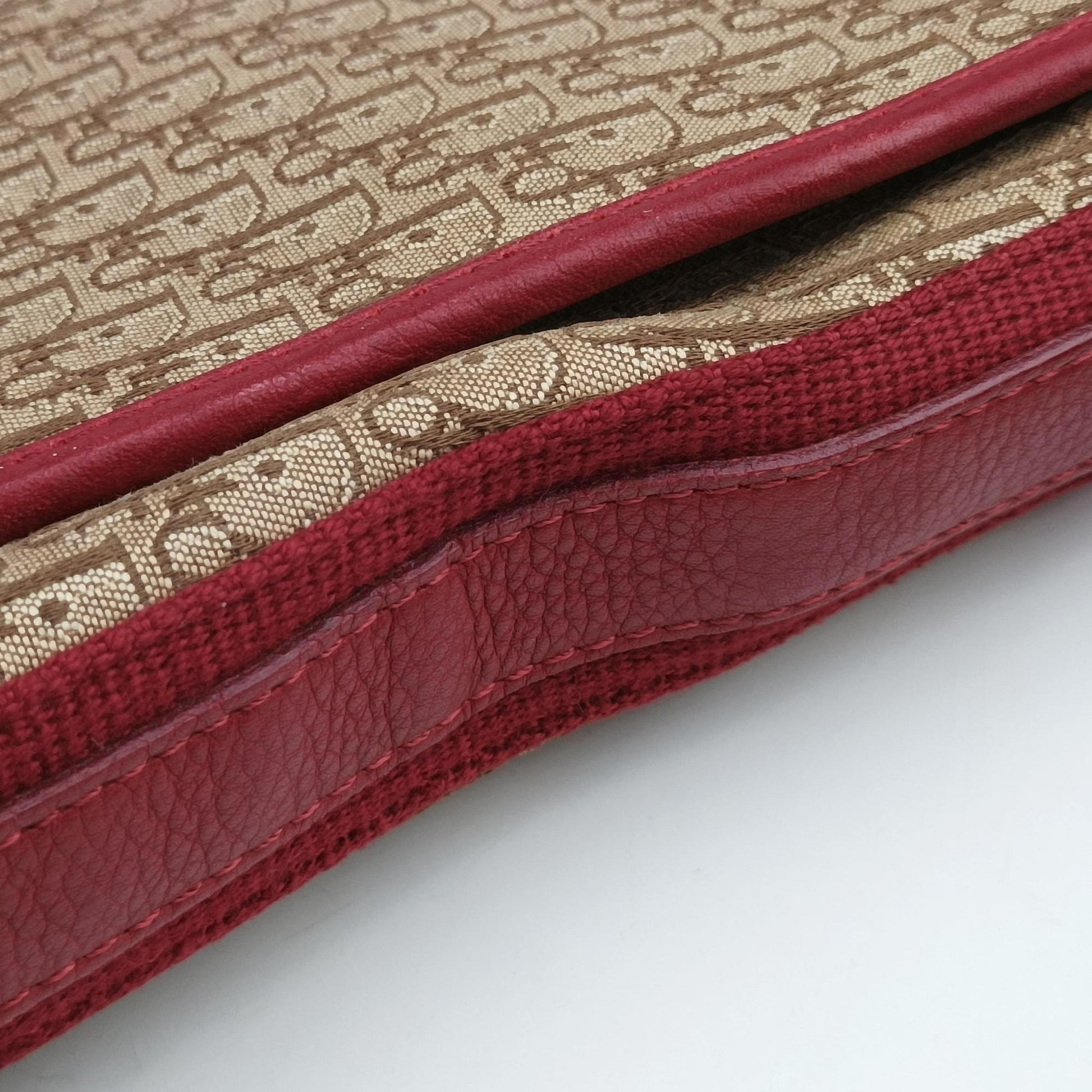 Street Chic Messenger Red × Brown Jacquard Canvas×Leather 07-BO-1015ストリートシック メッセンジャー レッド × ブラウン ジャガード キャンバス × カーフレザー 07-BO-1015