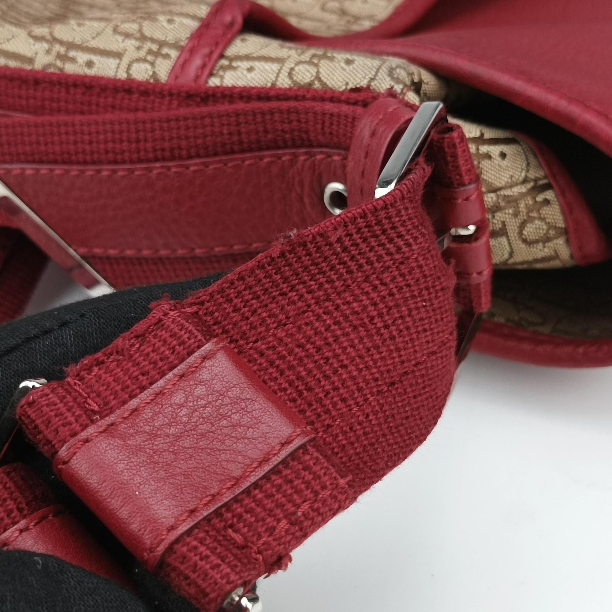 Street Chic Messenger Red × Brown Jacquard Canvas×Leather 07-BO-1015ストリートシック メッセンジャー レッド × ブラウン ジャガード キャンバス × カーフレザー 07-BO-1015