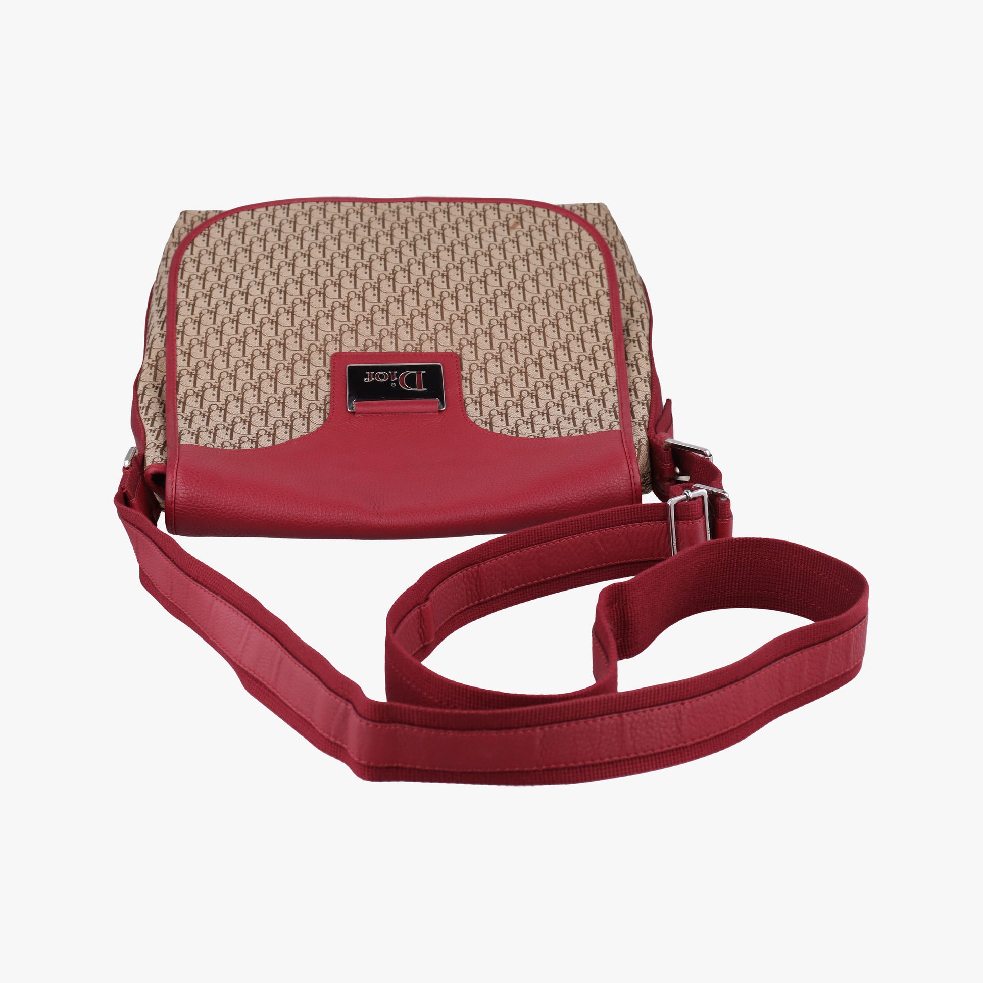 Street Chic Messenger Red × Brown Jacquard Canvas×Leather 07-BO-1015ストリートシック メッセンジャー レッド × ブラウン ジャガード キャンバス × カーフレザー 07-BO-1015