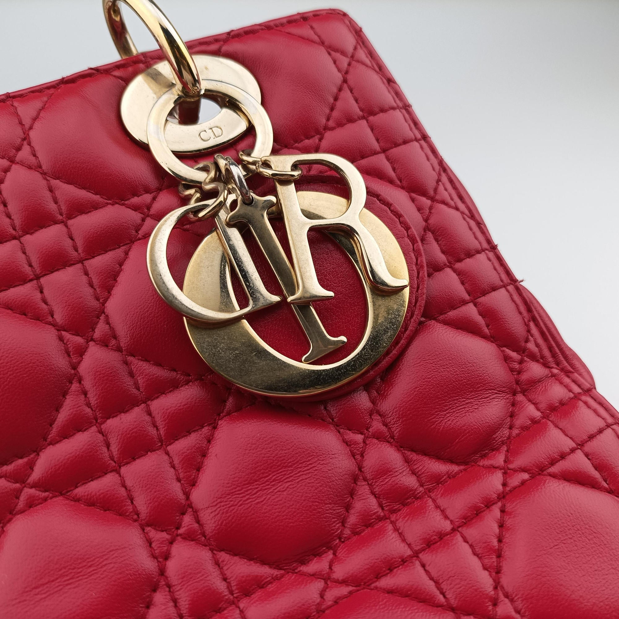Lady Dior Red lambskin 18-MA-1103レディディオール レッド ラムスキン 18-MA-1103