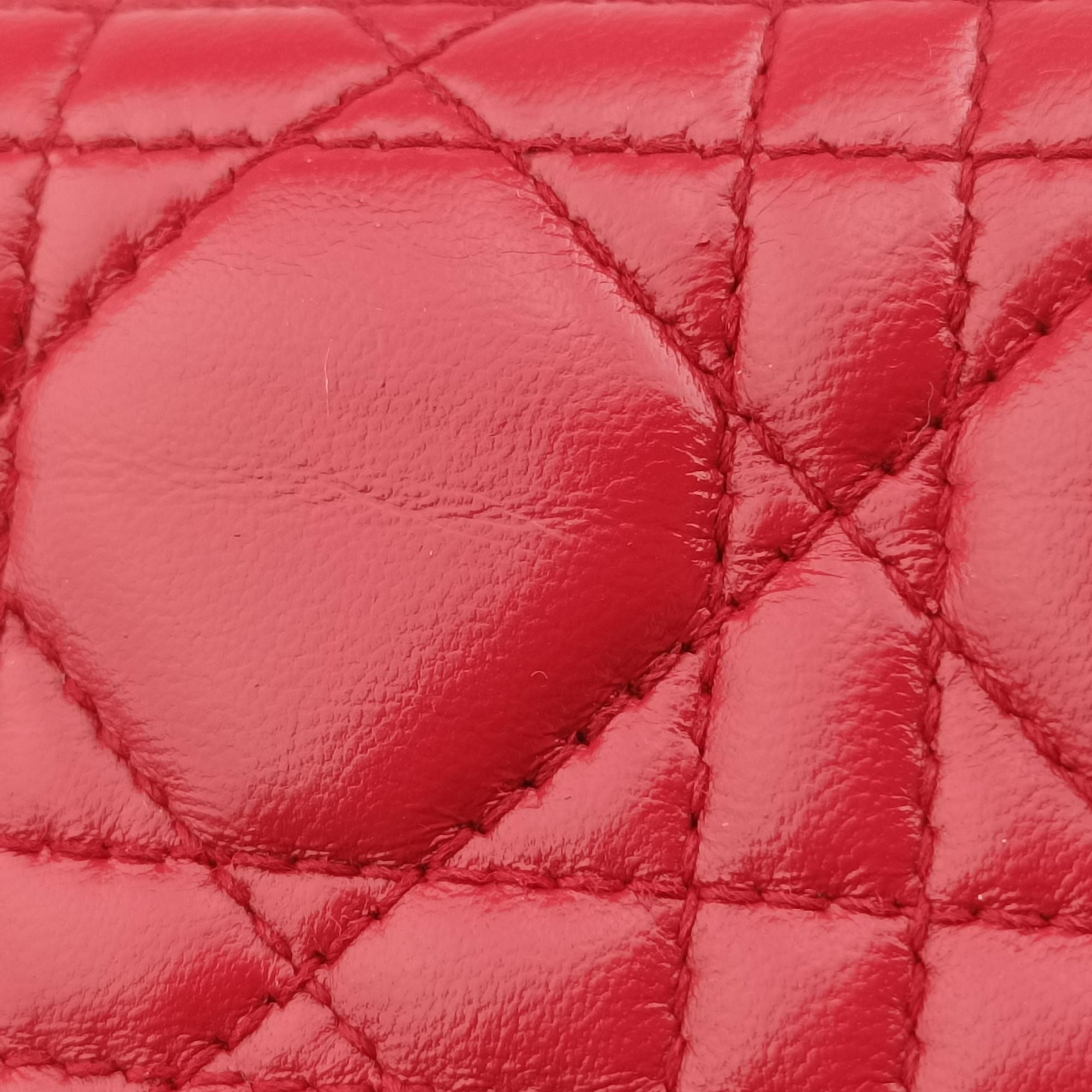 Lady Dior Red lambskin 18-MA-1103レディディオール レッド ラムスキン 18-MA-1103