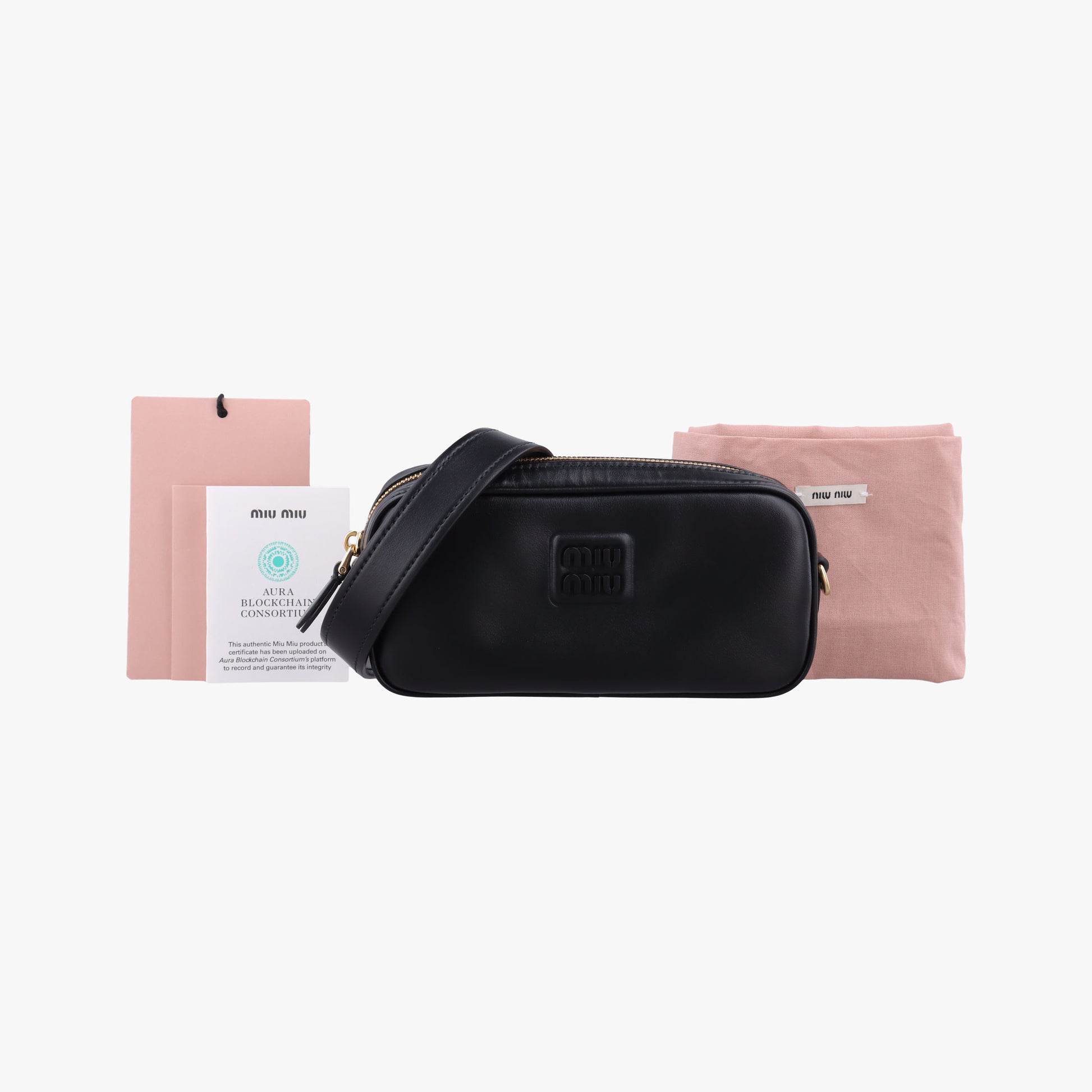 Logo belt Black leather DNP104ロゴベルト ブラック レザー DNP104