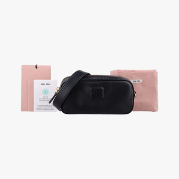 Logo belt Black leather DNP104ロゴベルト ブラック レザー DNP104