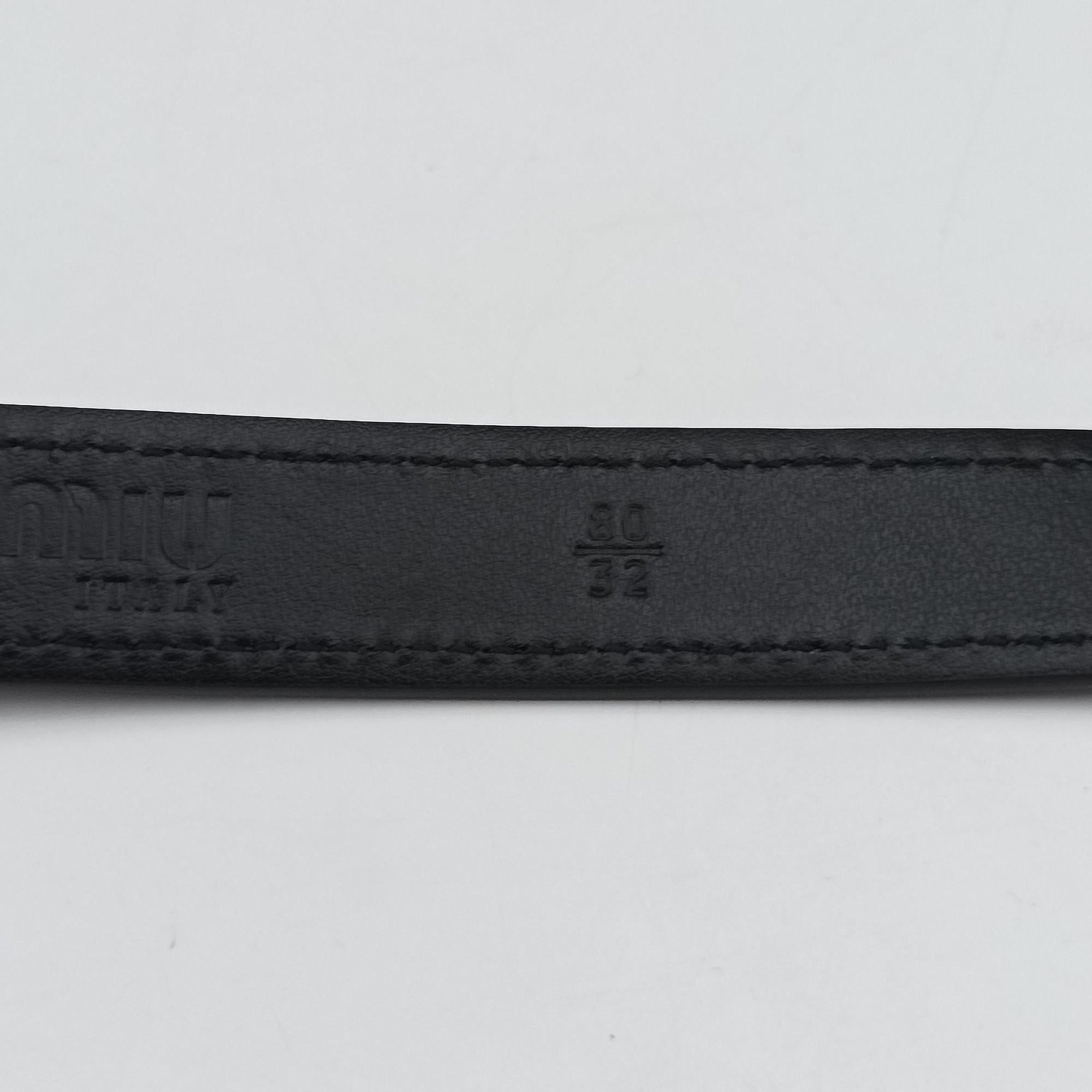 Logo belt Black leather DNP104ロゴベルト ブラック レザー DNP104