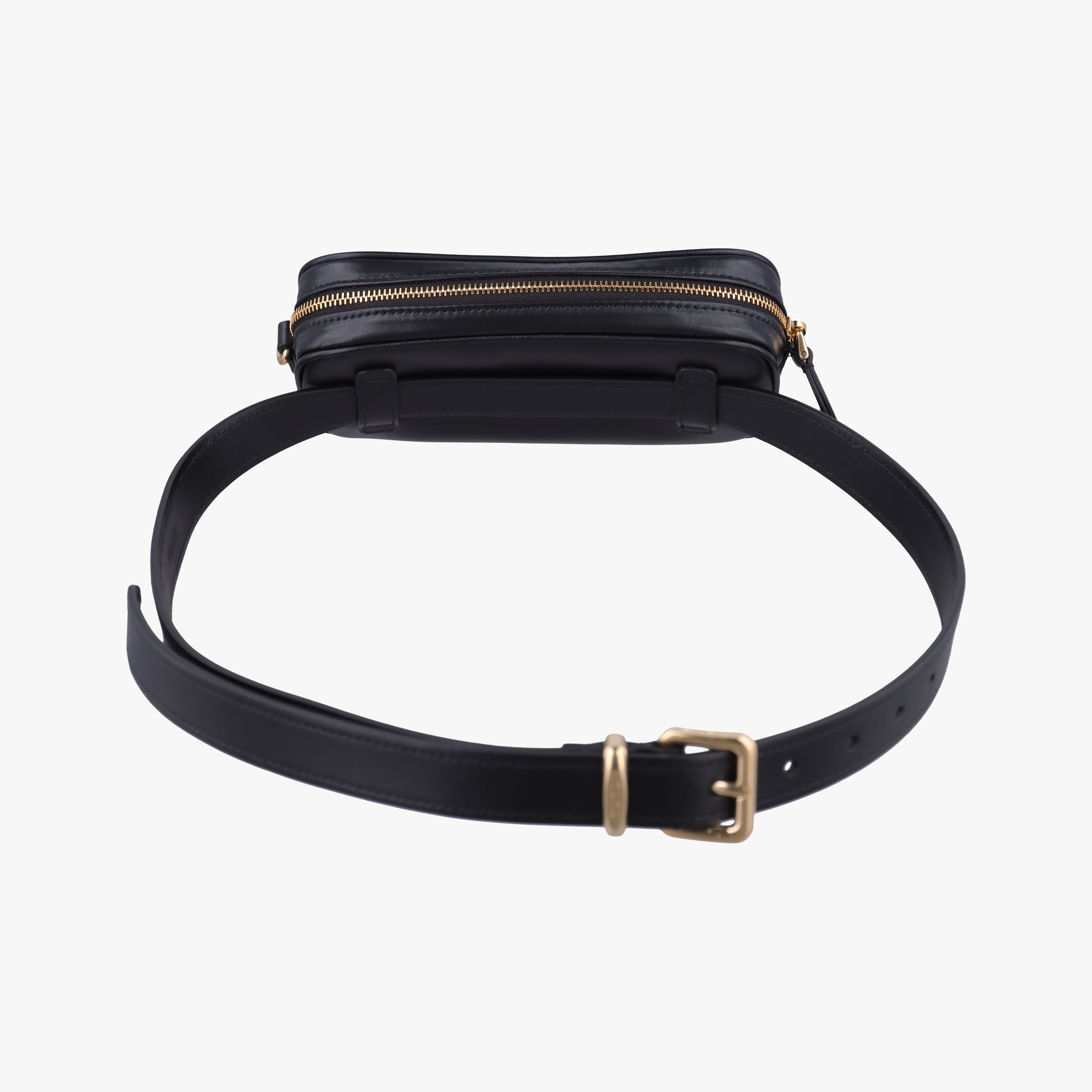 Logo belt Black leather DNP104ロゴベルト ブラック レザー DNP104