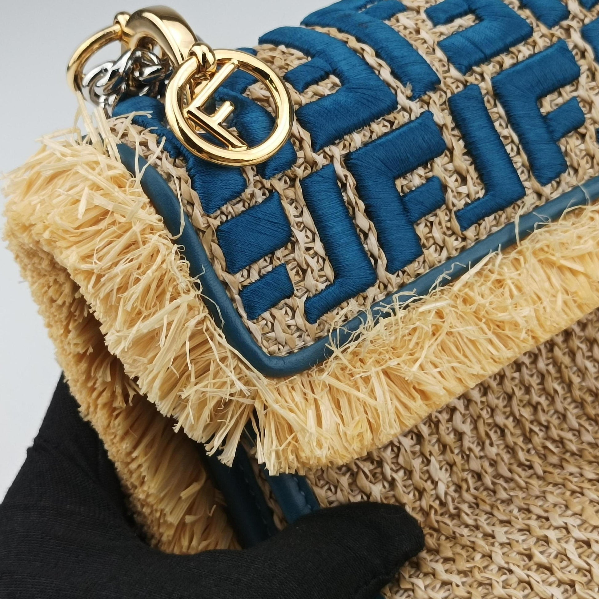 KAN I F Blue straw×fabric 8BT286 8BT286-A23Q 188-10429キャナイエフ ブルー ストロー×ファブリック 8BT286 8BT286-A23Q 188-10429