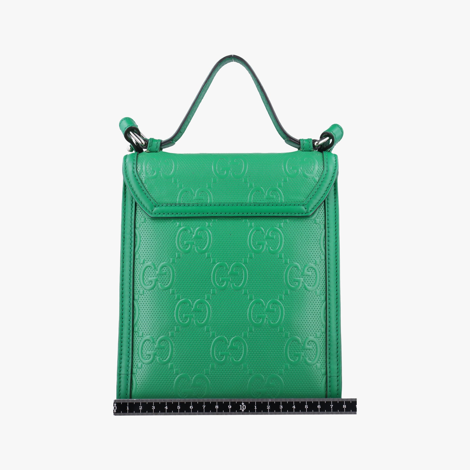 GG Embossed Messenger Bag Green Leather 625782 D033107394GGエンボス メッセンジャー グリーン レザー 625782 D033107394