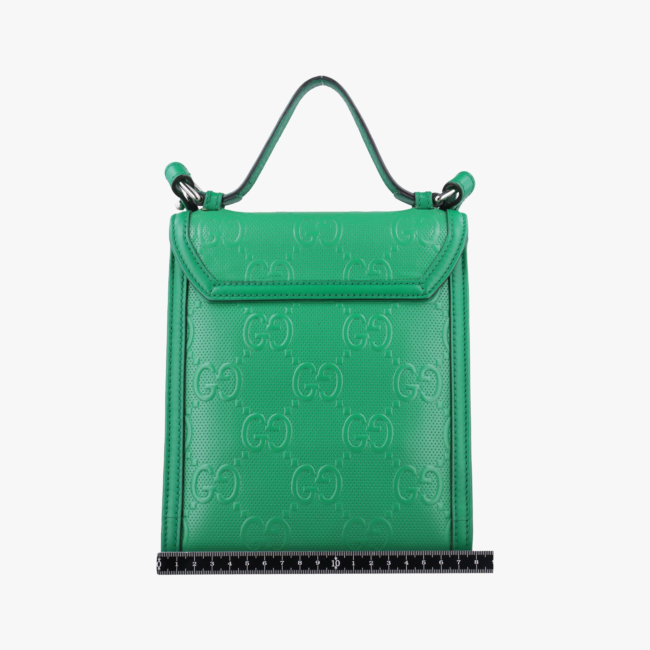 GG Embossed Messenger Bag Green Leather 625782 D033107394GGエンボス メッセンジャー グリーン レザー 625782 D033107394
