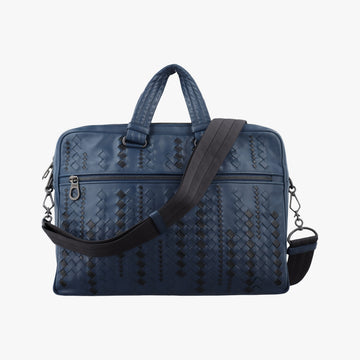 Intrecciato Blue×Black lambskin B07543678Xイントレチャート ブルー×ブラック ラムスキン B07543678X
