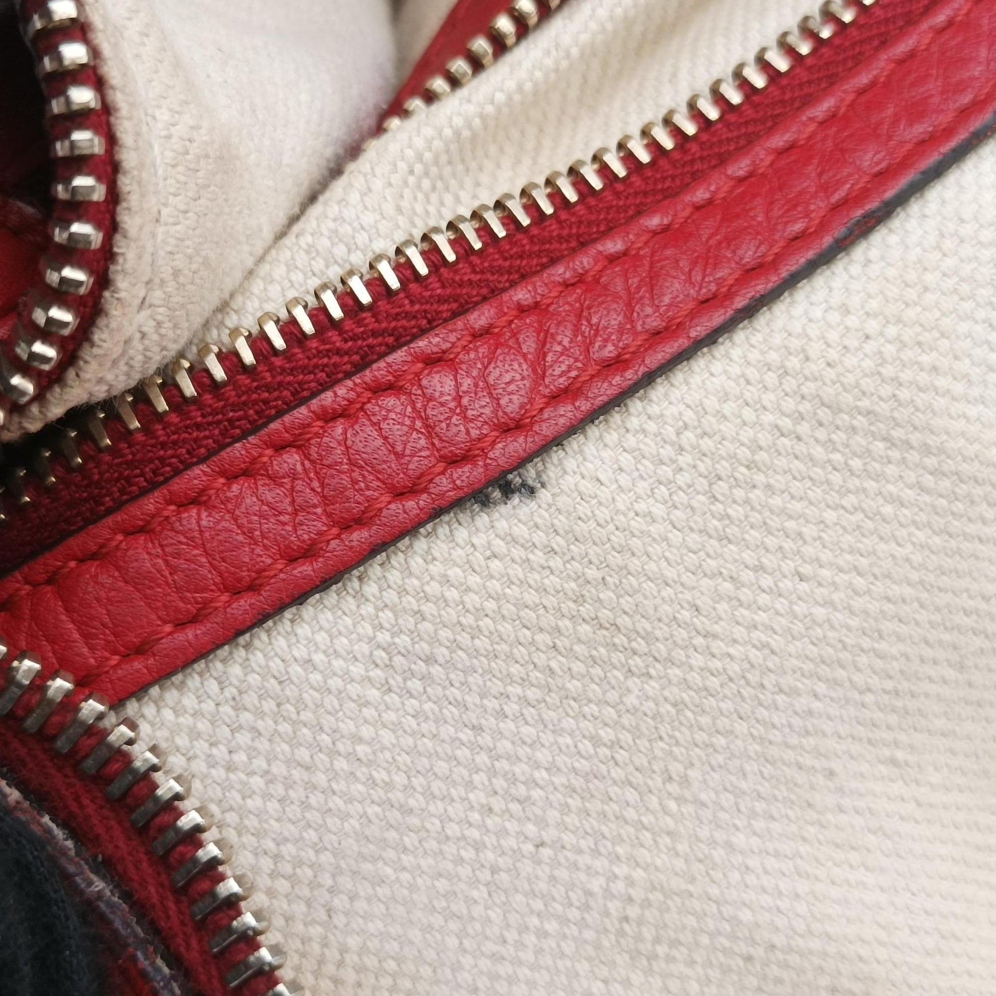Sherry Line Beige×Red×Green canvas×leather 247205 A018136480シェリーライン ベージュ×レッド×グリーン キャンバス×レザー 247205 A018136480