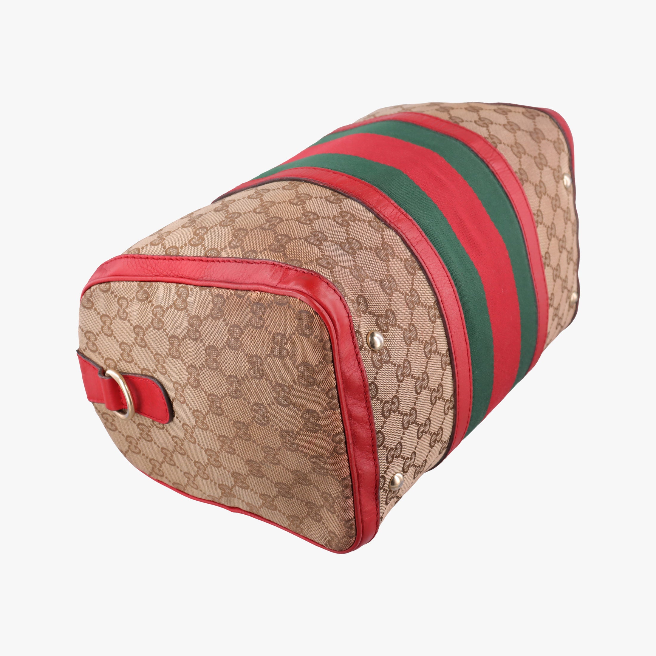 Sherry Line Beige×Red×Green canvas×leather 247205 A018136480シェリーライン ベージュ×レッド×グリーン キャンバス×レザー 247205 A018136480