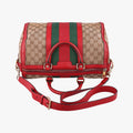 Sherry Line Beige×Red×Green canvas×leather 247205 A018136480シェリーライン ベージュ×レッド×グリーン キャンバス×レザー 247205 A018136480