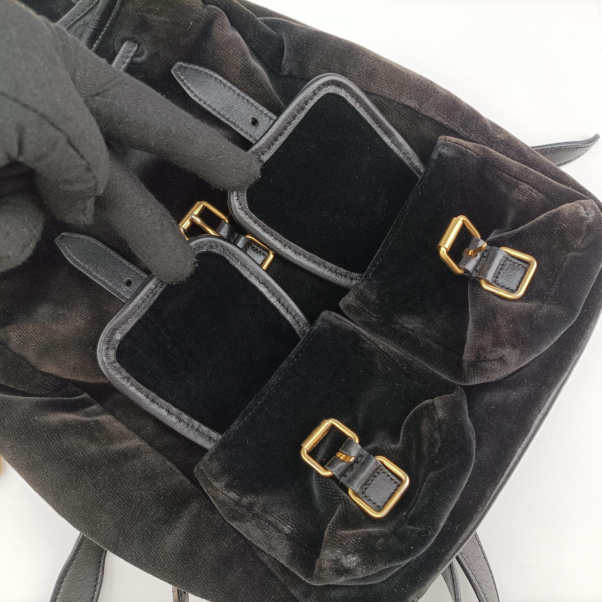 Festival Fringe Backpack Black velour 421943 GNR421943.0416フェスティバル フリンジ バックパック ブラック ベロア 421943 GNR421943.0416