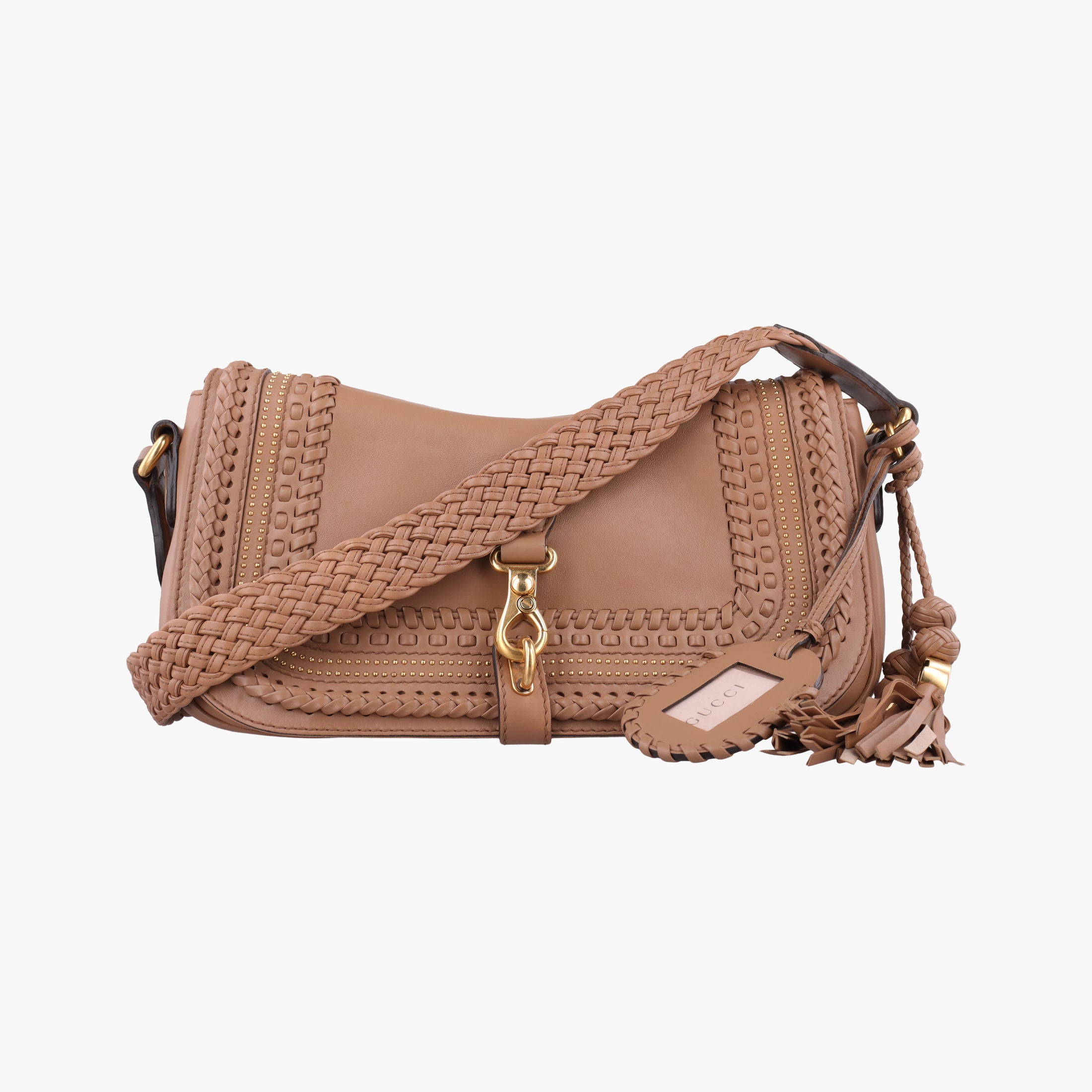 Tassel Handmade Medium Flap Camel Leather 263954 F8800330タッセルハンドメイドミディアムフラップ キャメル レザー 263954 F8800330