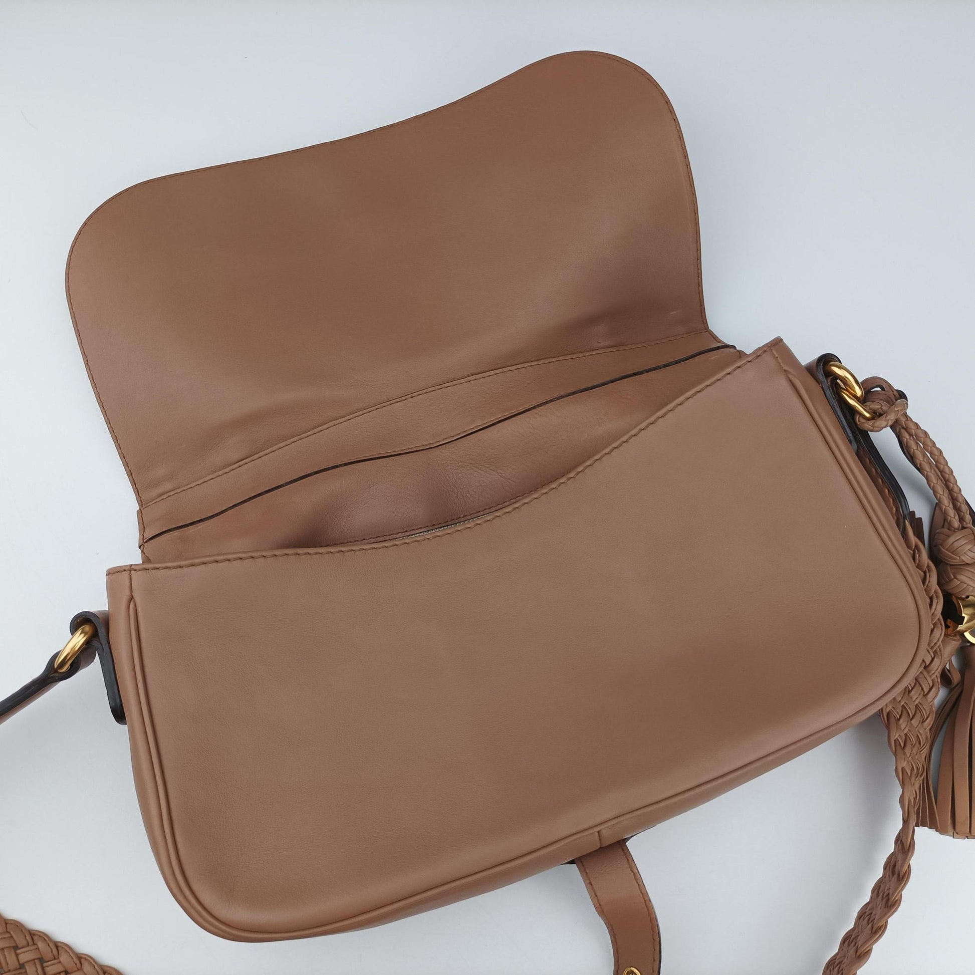Tassel Handmade Medium Flap Camel Leather 263954 F8800330タッセルハンドメイドミディアムフラップ キャメル レザー 263954 F8800330