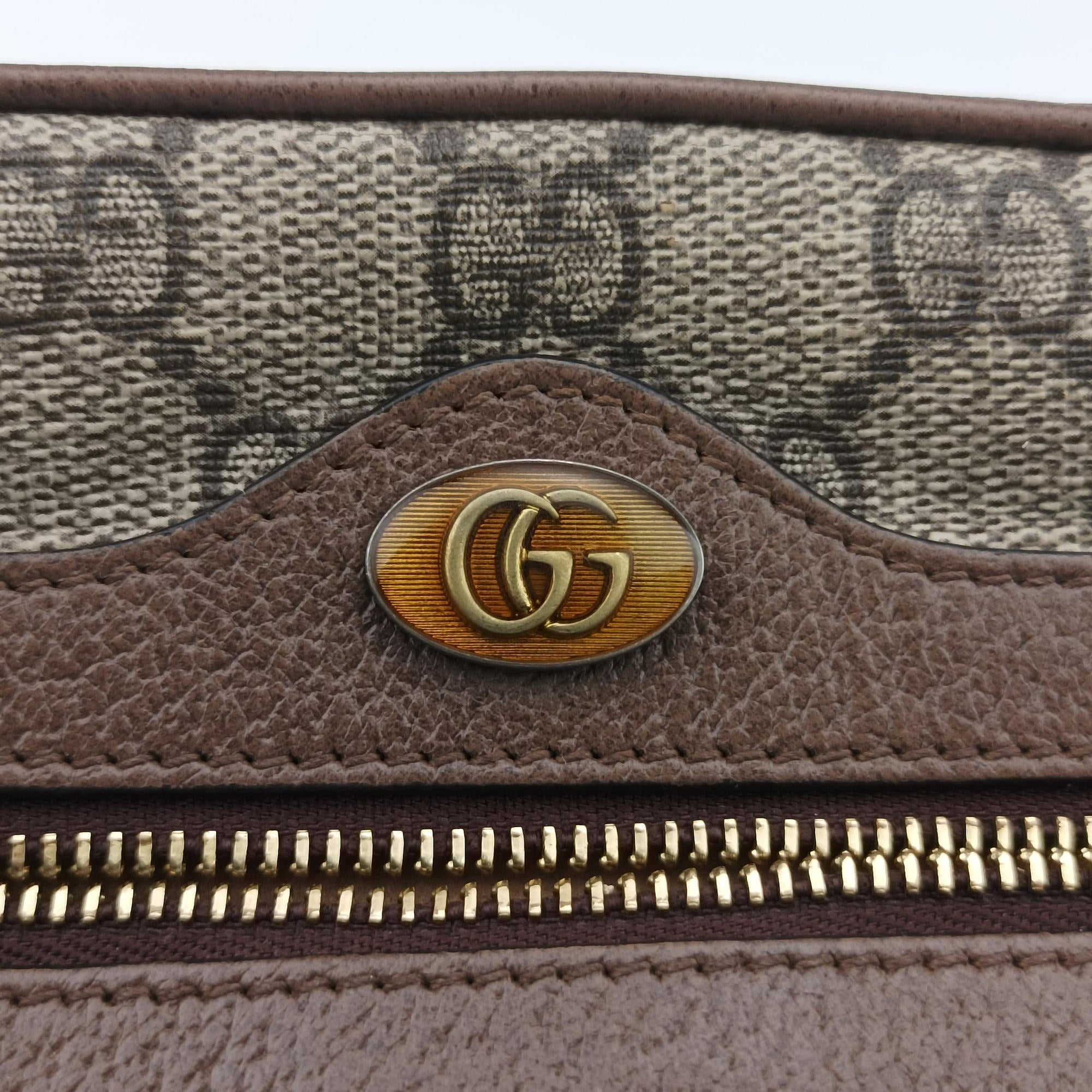 OPHIDIA Beige x Brown PVC coated canvas×leather 517350 オフィディア ベージュ x ブラウン PVCコーティングキャンバス×レザー 517350 