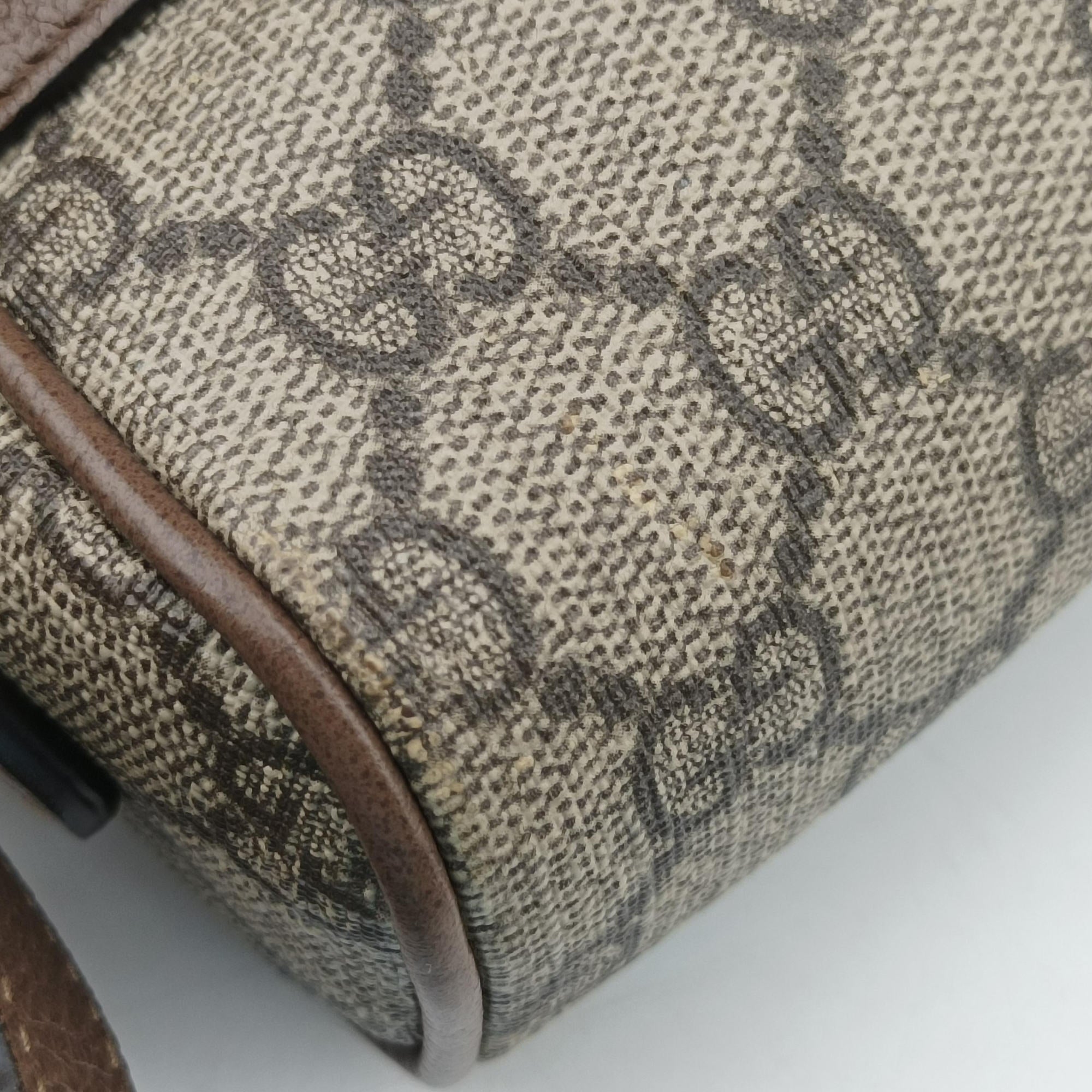 OPHIDIA Beige x Brown PVC coated canvas×leather 517350 オフィディア ベージュ x ブラウン PVCコーティングキャンバス×レザー 517350 