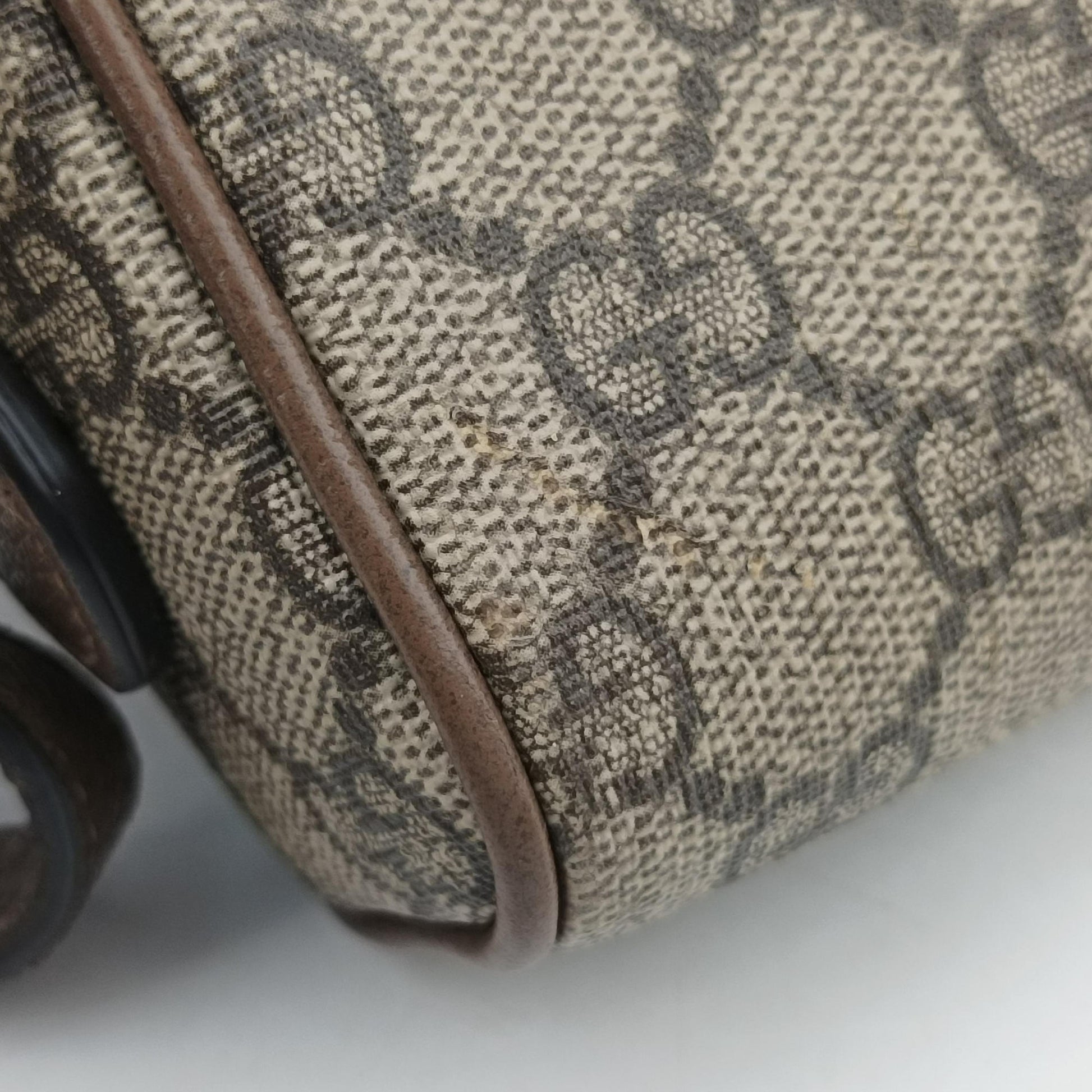 OPHIDIA Beige x Brown PVC coated canvas×leather 517350 オフィディア ベージュ x ブラウン PVCコーティングキャンバス×レザー 517350 