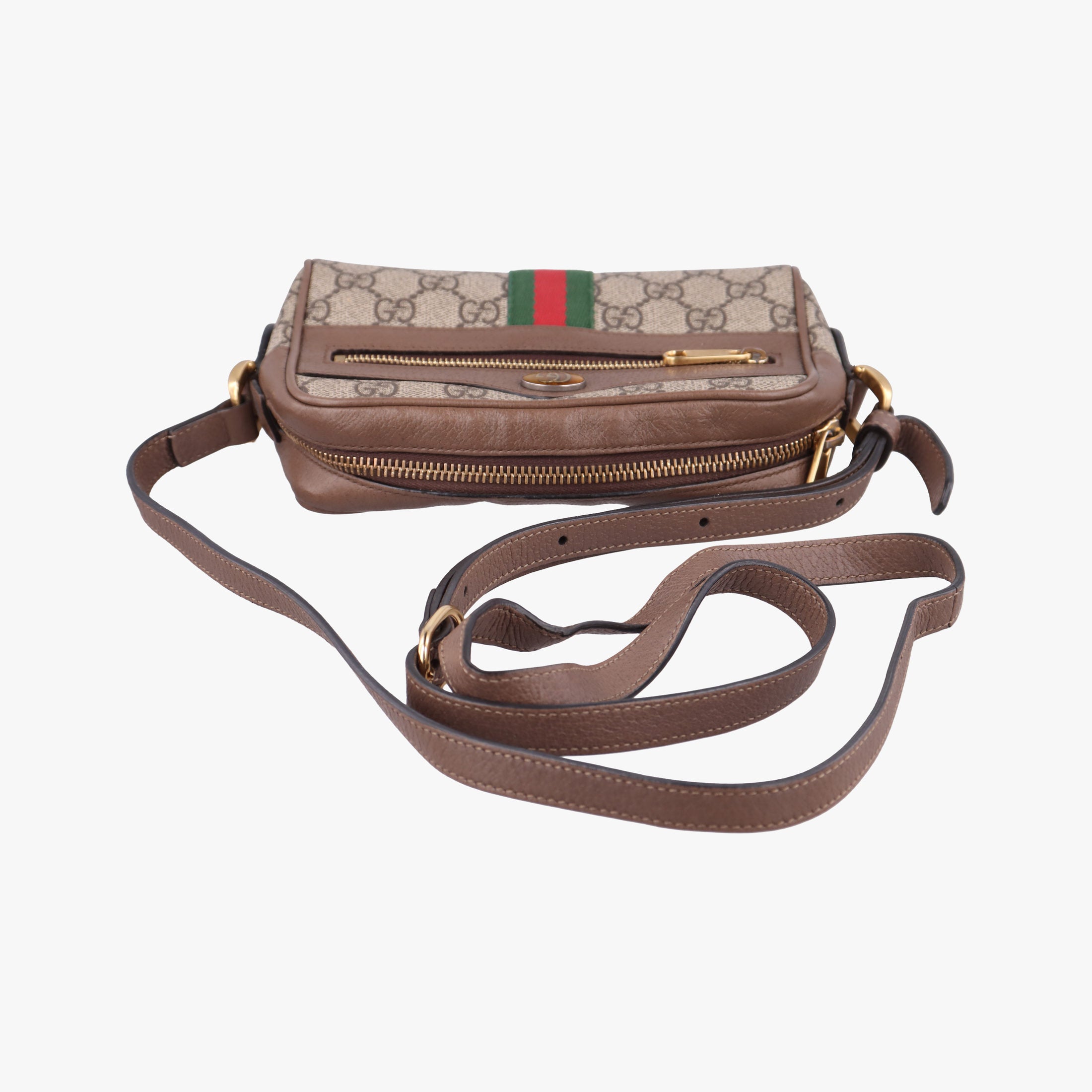 OPHIDIA Beige x Brown PVC coated canvas×leather 517350 オフィディア ベージュ x ブラウン PVCコーティングキャンバス×レザー 517350 