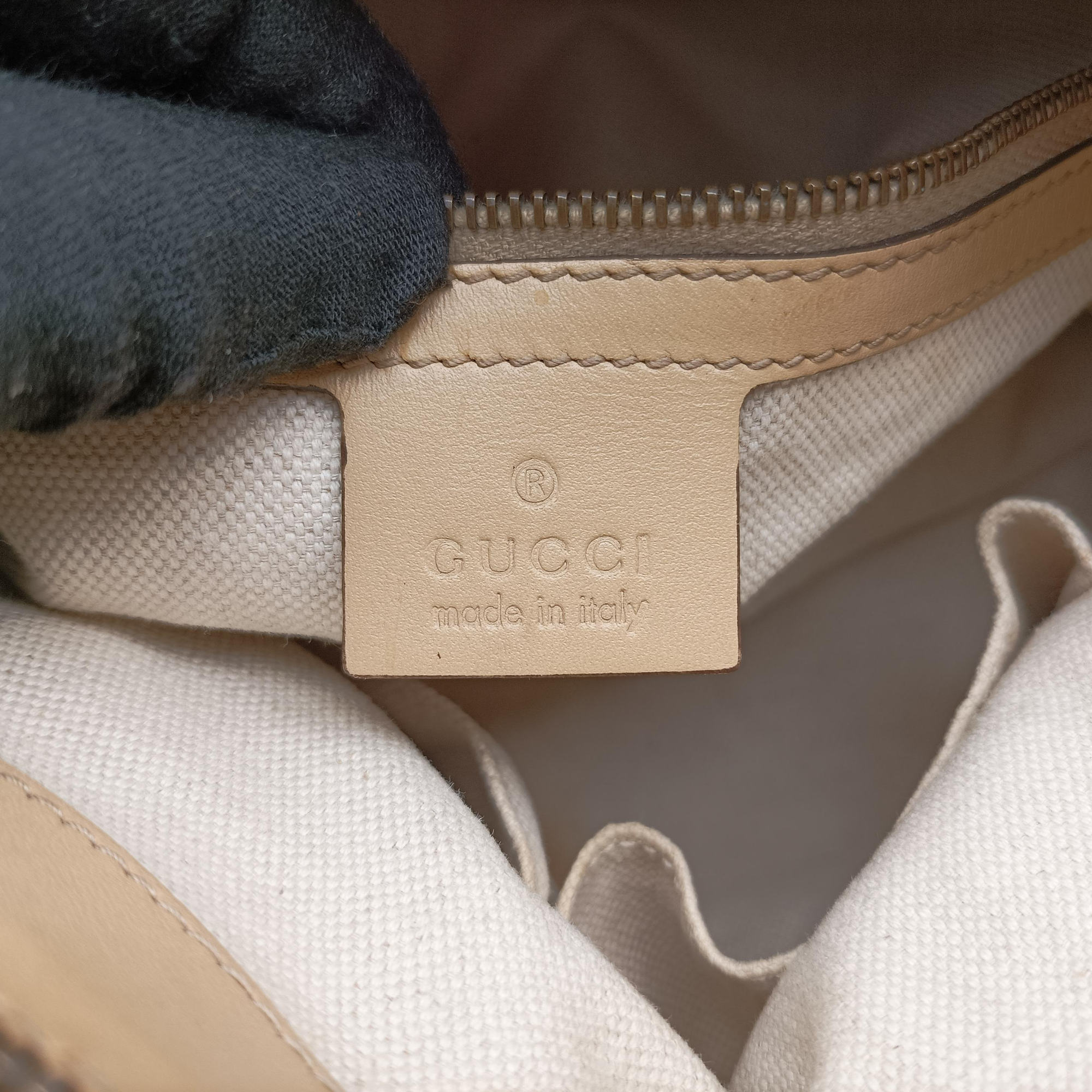 Guccissima Beige x Brown canvas×Leather 282298 G011136749グッチシマ ベージュ×ブラウン キャンバス×レザー 282298 G011136749