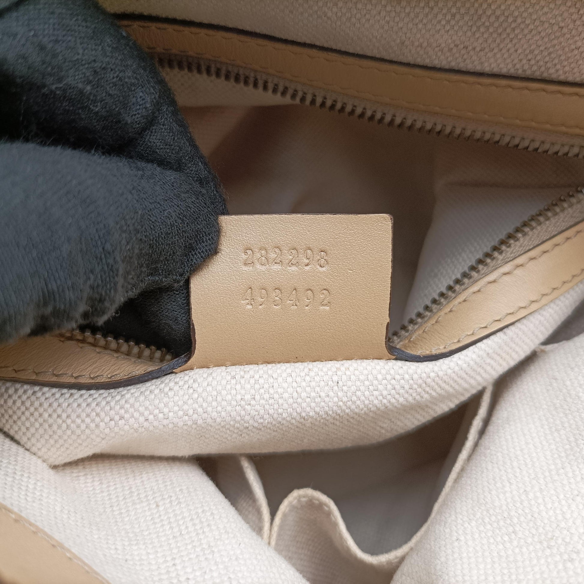 Guccissima Beige x Brown canvas×Leather 282298 G011136749グッチシマ ベージュ×ブラウン キャンバス×レザー 282298 G011136749