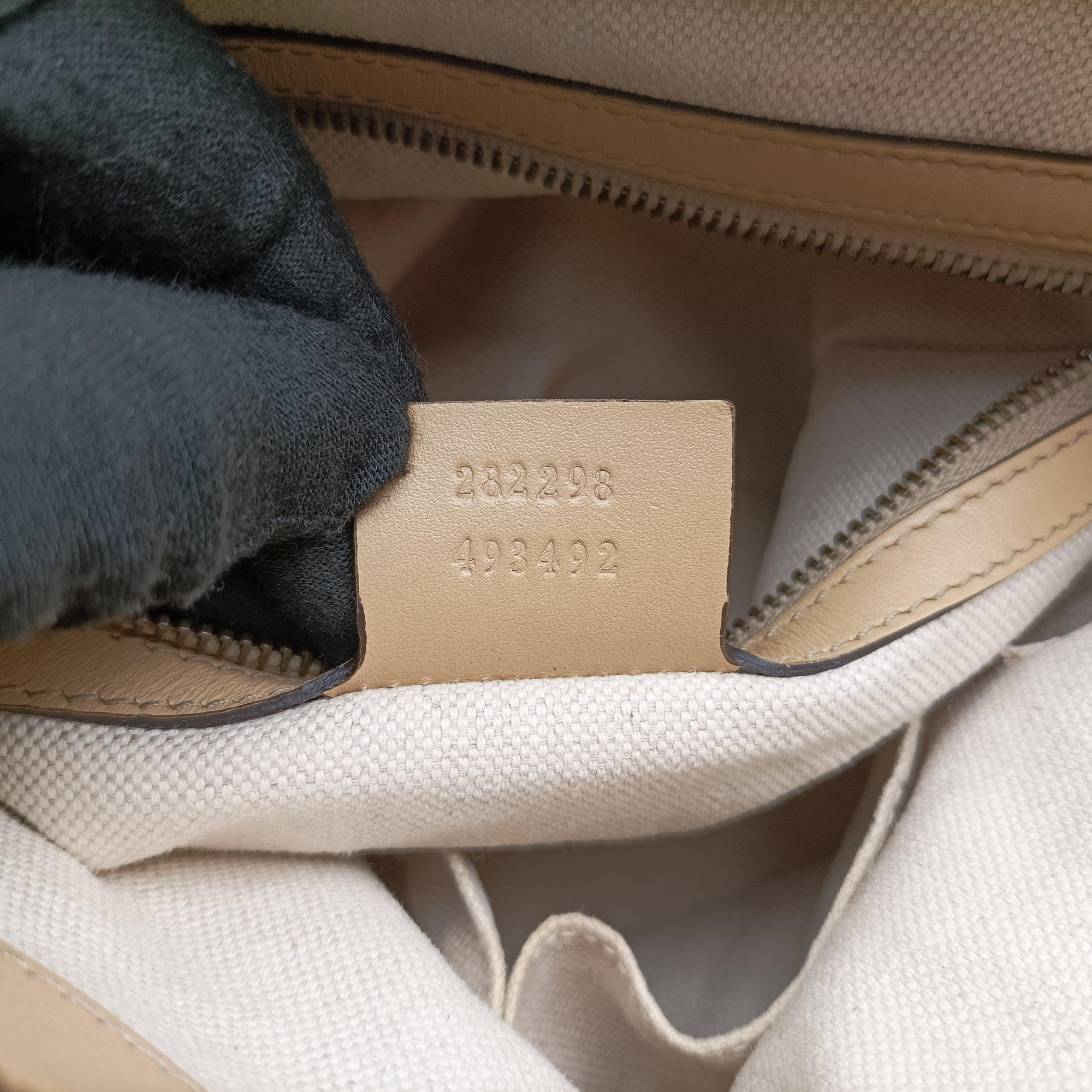 Guccissima Beige x Brown canvas×Leather 282298 G011136749グッチシマ ベージュ×ブラウン キャンバス×レザー 282298 G011136749