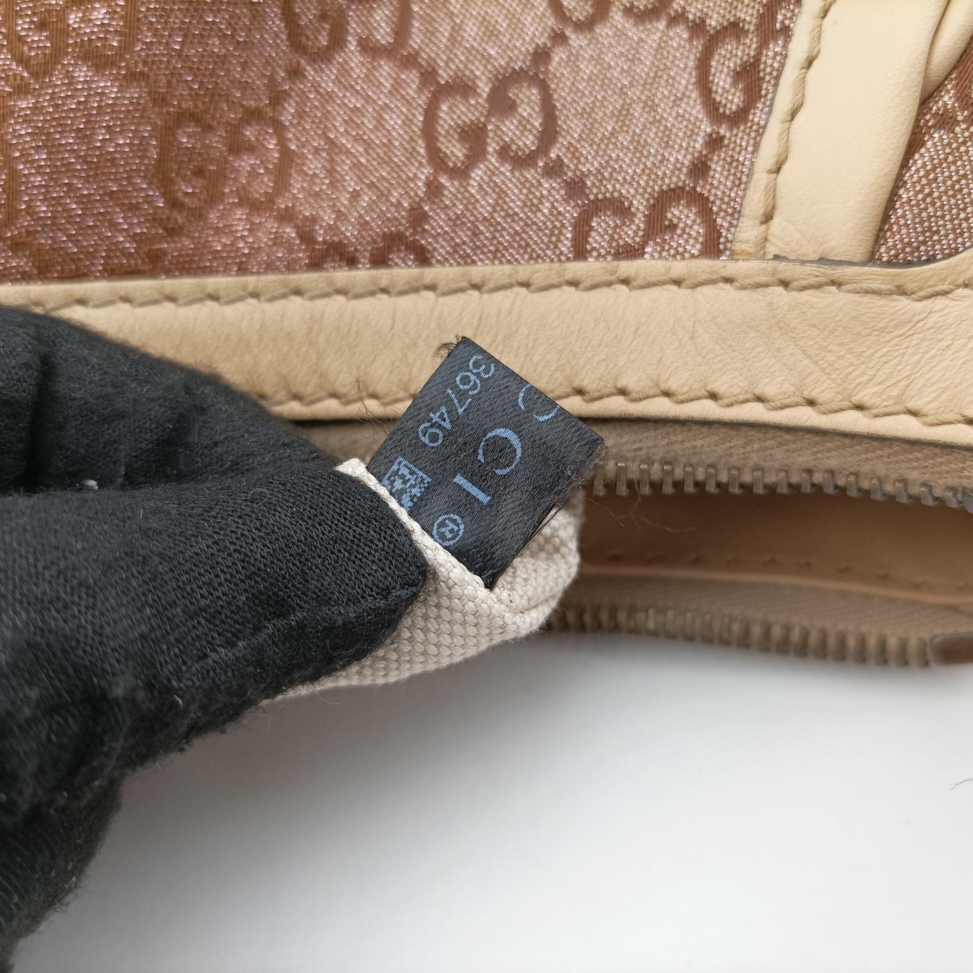 Guccissima Beige x Brown canvas×Leather 282298 G011136749グッチシマ ベージュ×ブラウン キャンバス×レザー 282298 G011136749