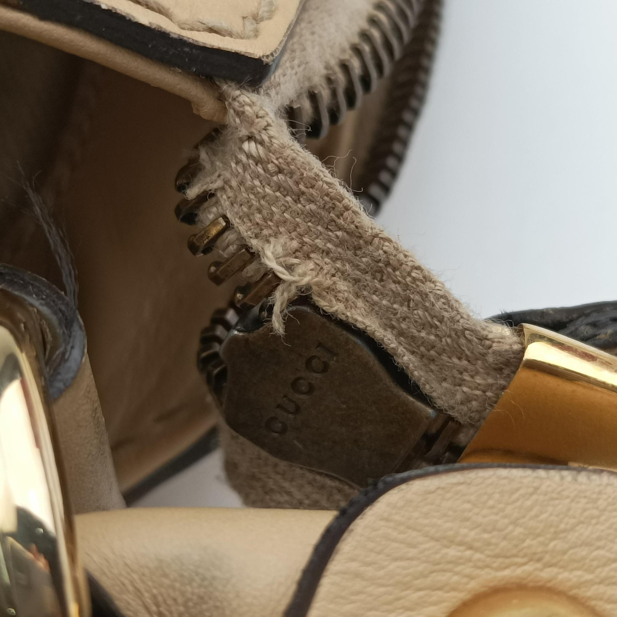 Guccissima Beige x Brown canvas×Leather 282298 G011136749グッチシマ ベージュ×ブラウン キャンバス×レザー 282298 G011136749