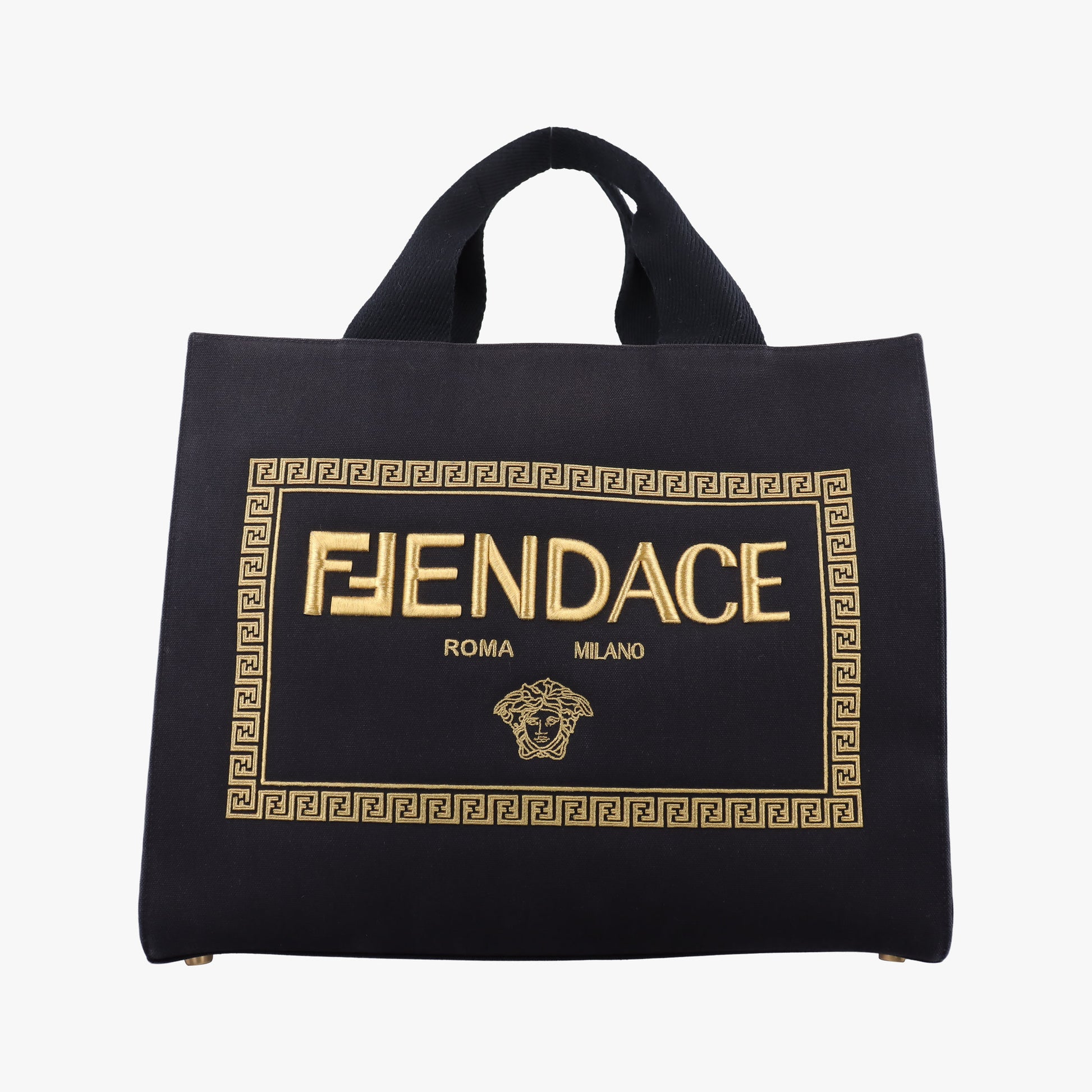 Fendace La Medusa Black×yellow canvas 8BH395 8BH395-AJIA-228-3262サンシャイン ブラック×イエロー キャンバス 8BH395 8BH395-AJIA-228-3262