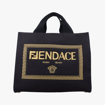Fendace La Medusa Black×yellow canvas 8BH395 8BH395-AJIA-228-3262サンシャイン ブラック×イエロー キャンバス 8BH395 8BH395-AJIA-228-3262