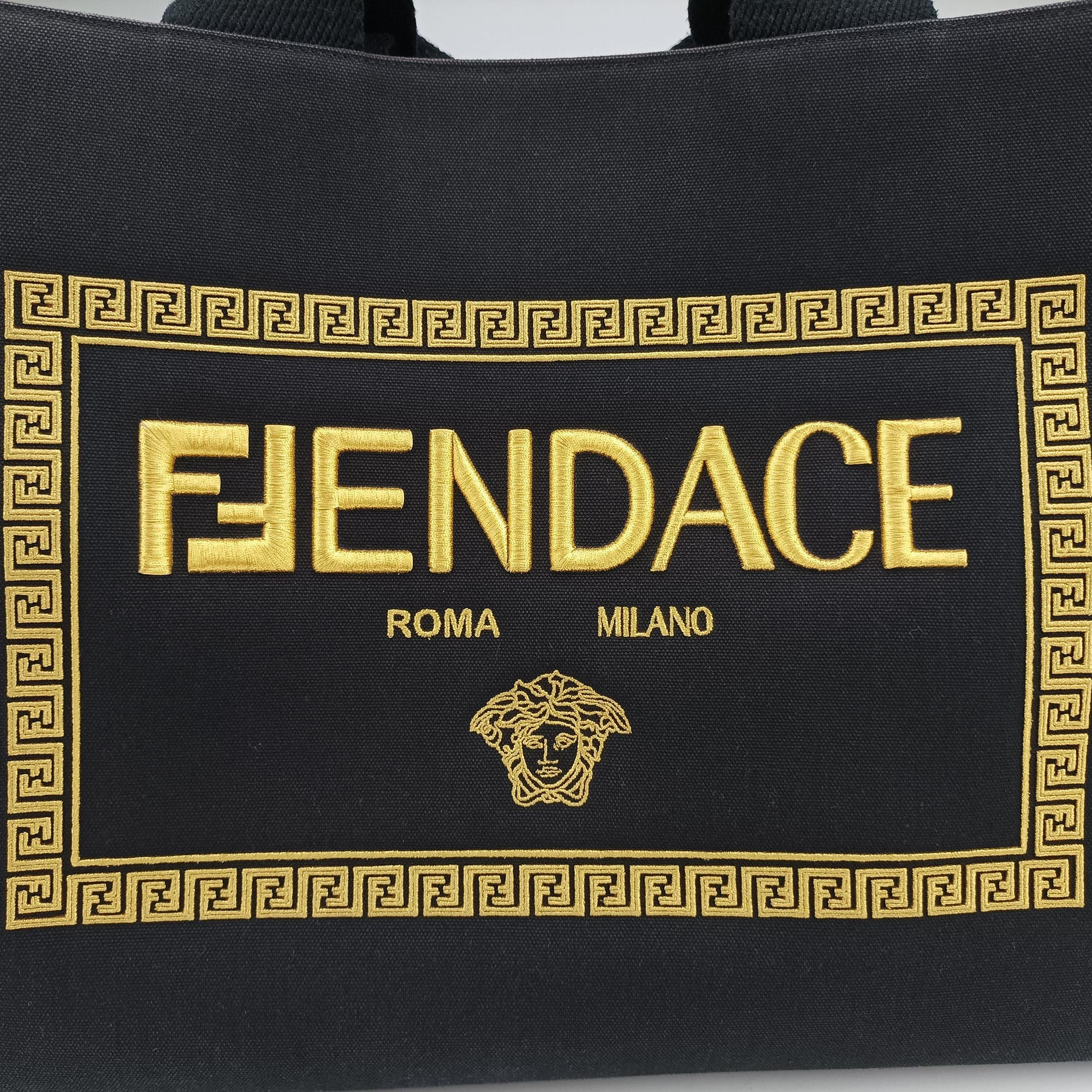 Fendace La Medusa Black×yellow canvas 8BH395 8BH395-AJIA-228-3262サンシャイン ブラック×イエロー キャンバス 8BH395 8BH395-AJIA-228-3262