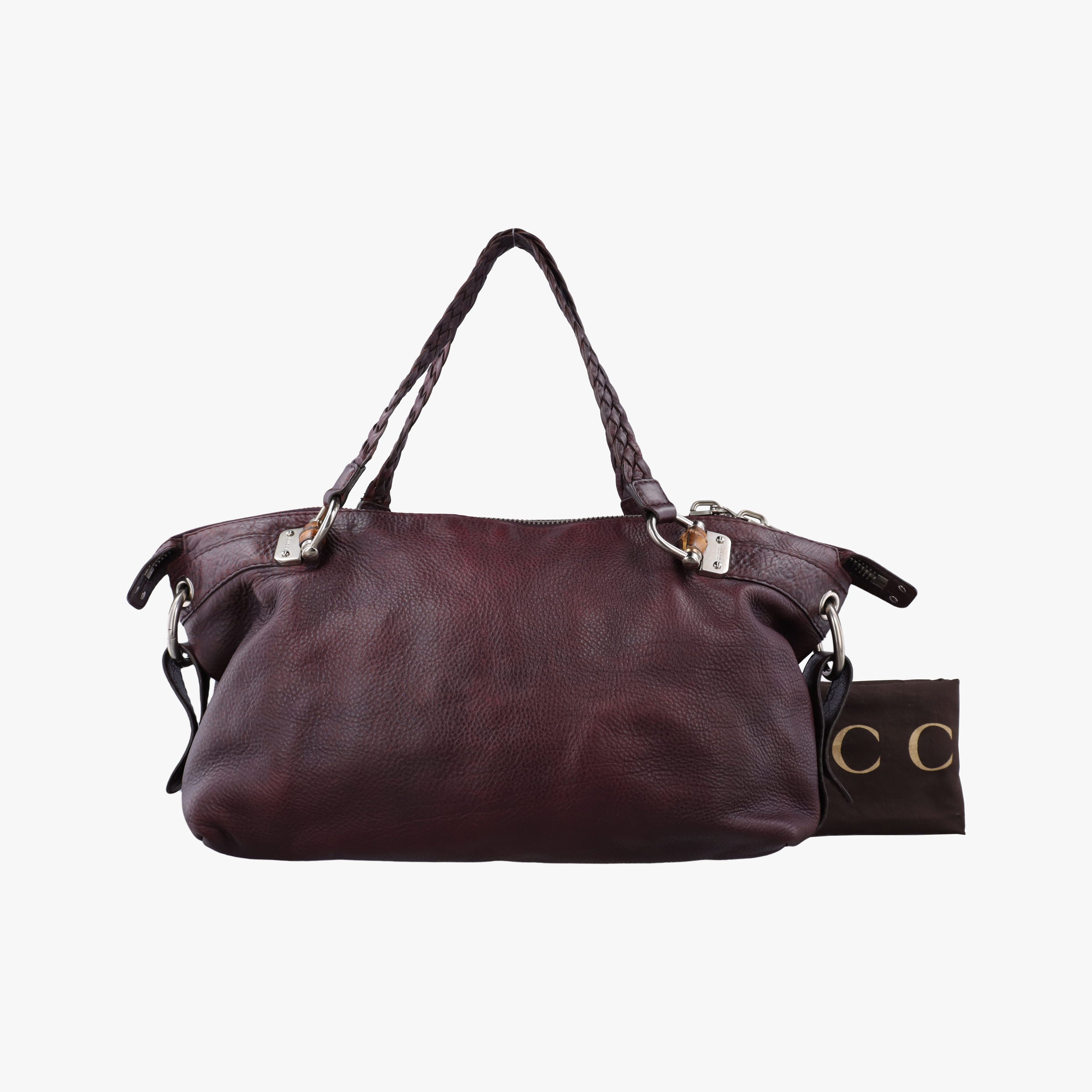 Medium Bamboo Burgundy Leather 232959 B6782858ミディアム バンブー ワインレッド レザー 232959 B6782858