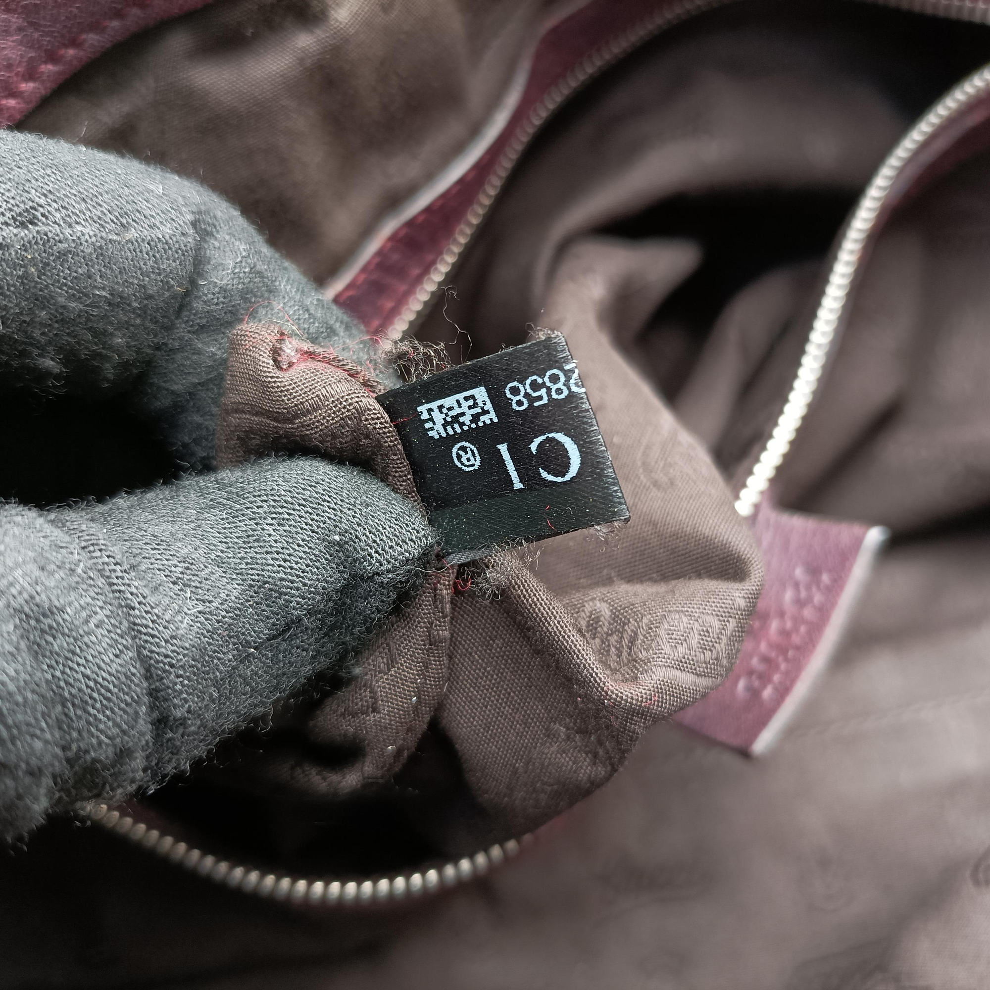 Medium Bamboo Burgundy Leather 232959 B6782858ミディアム バンブー ワインレッド レザー 232959 B6782858