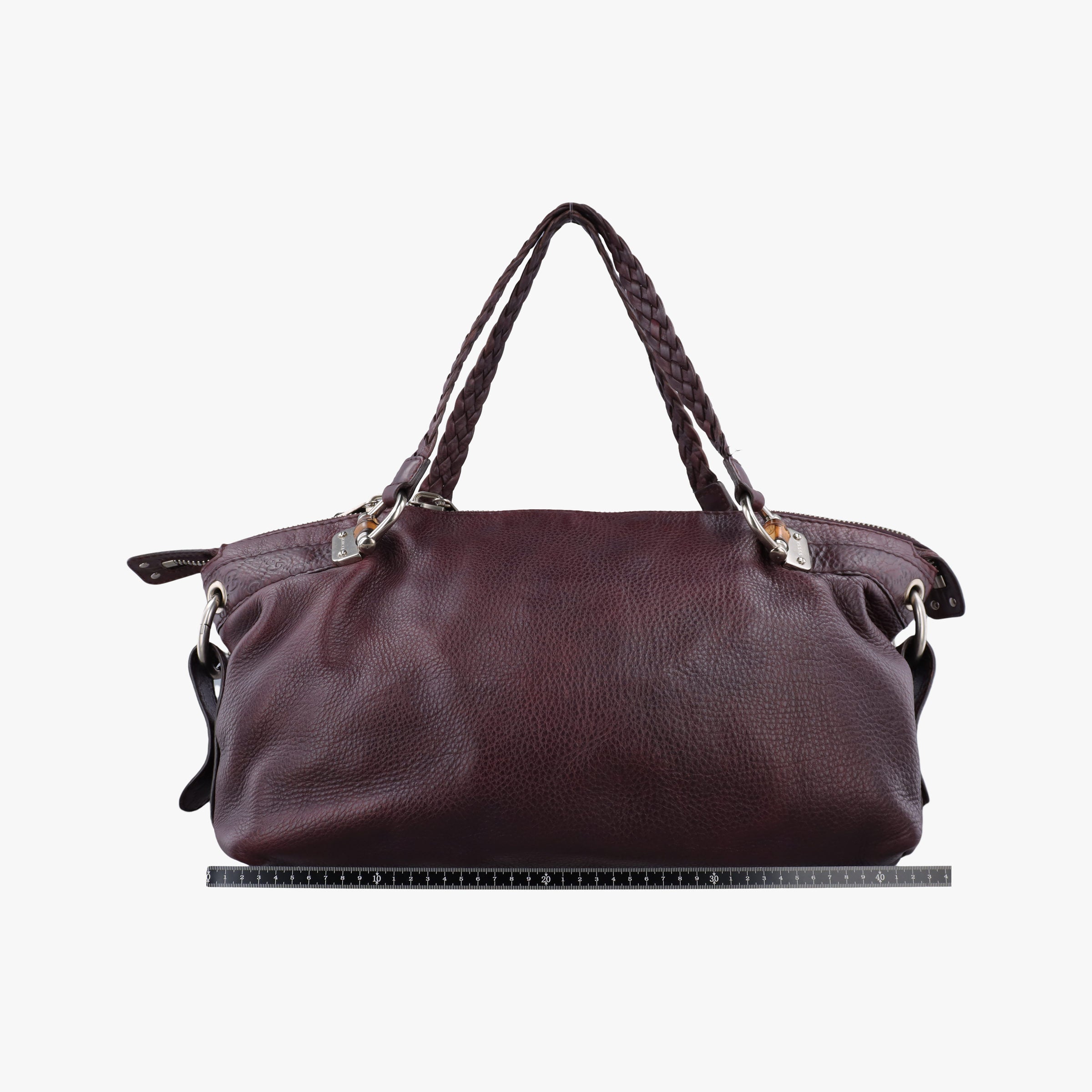 Medium Bamboo Burgundy Leather 232959 B6782858ミディアム バンブー ワインレッド レザー 232959 B6782858