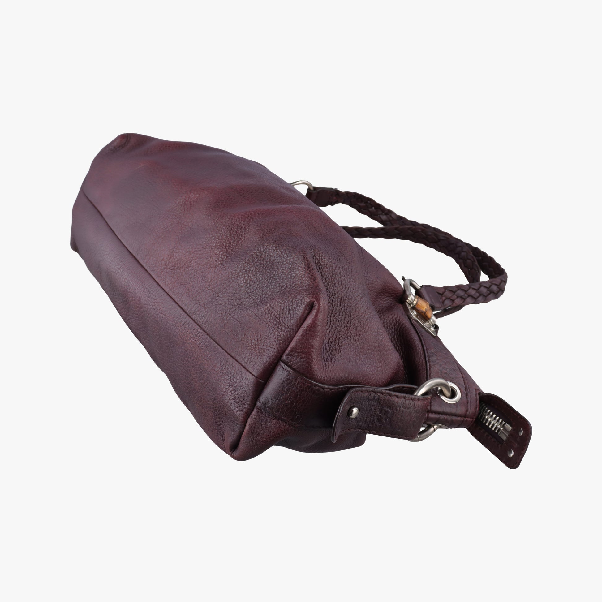 Medium Bamboo Burgundy Leather 232959 B6782858ミディアム バンブー ワインレッド レザー 232959 B6782858