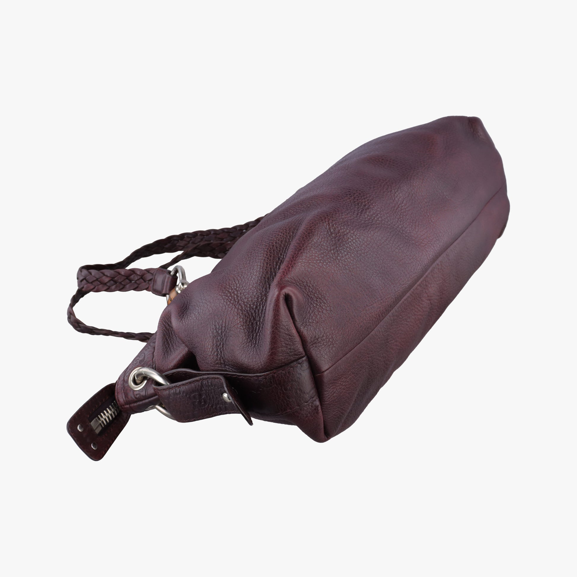 Medium Bamboo Burgundy Leather 232959 B6782858ミディアム バンブー ワインレッド レザー 232959 B6782858