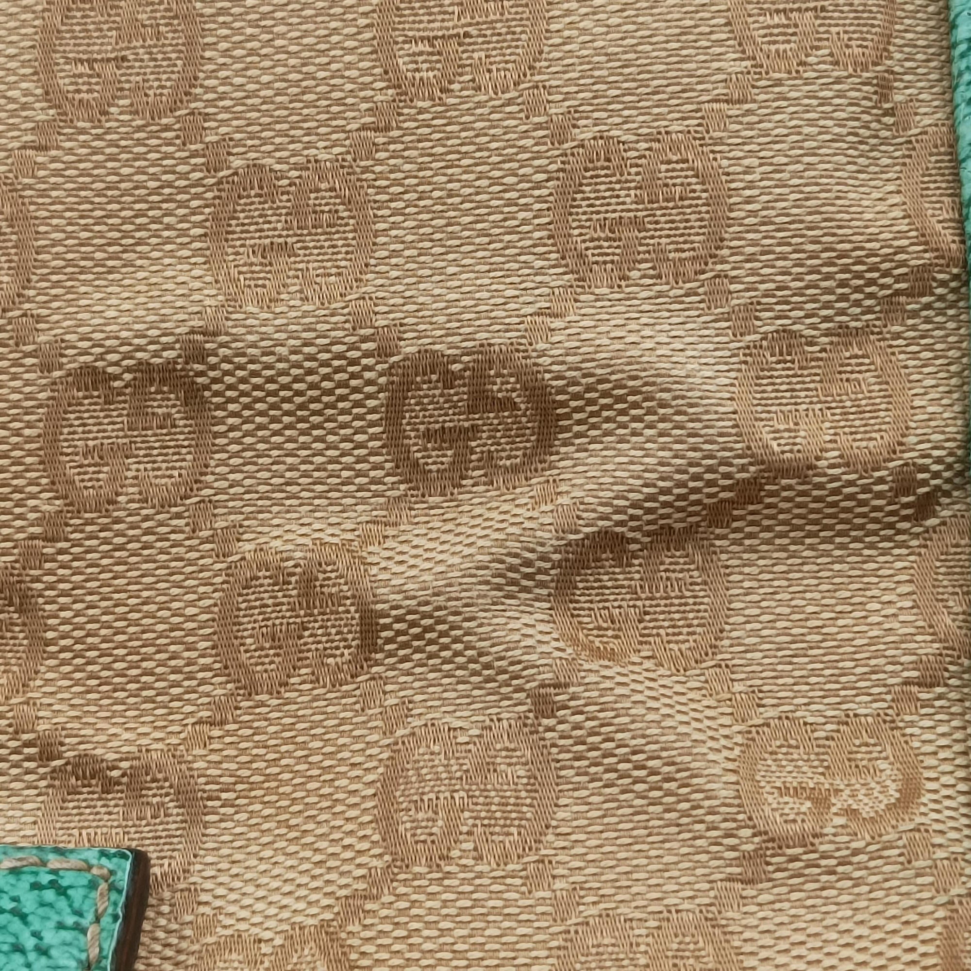 GG Canvas Tote Beige × Green canvas×leather 113017 GGキャンバス トート ベージュ x グリーン キャンバス×レザー 113017 