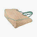 GG Canvas Tote Beige × Green canvas×leather 113017 GGキャンバス トート ベージュ x グリーン キャンバス×レザー 113017 