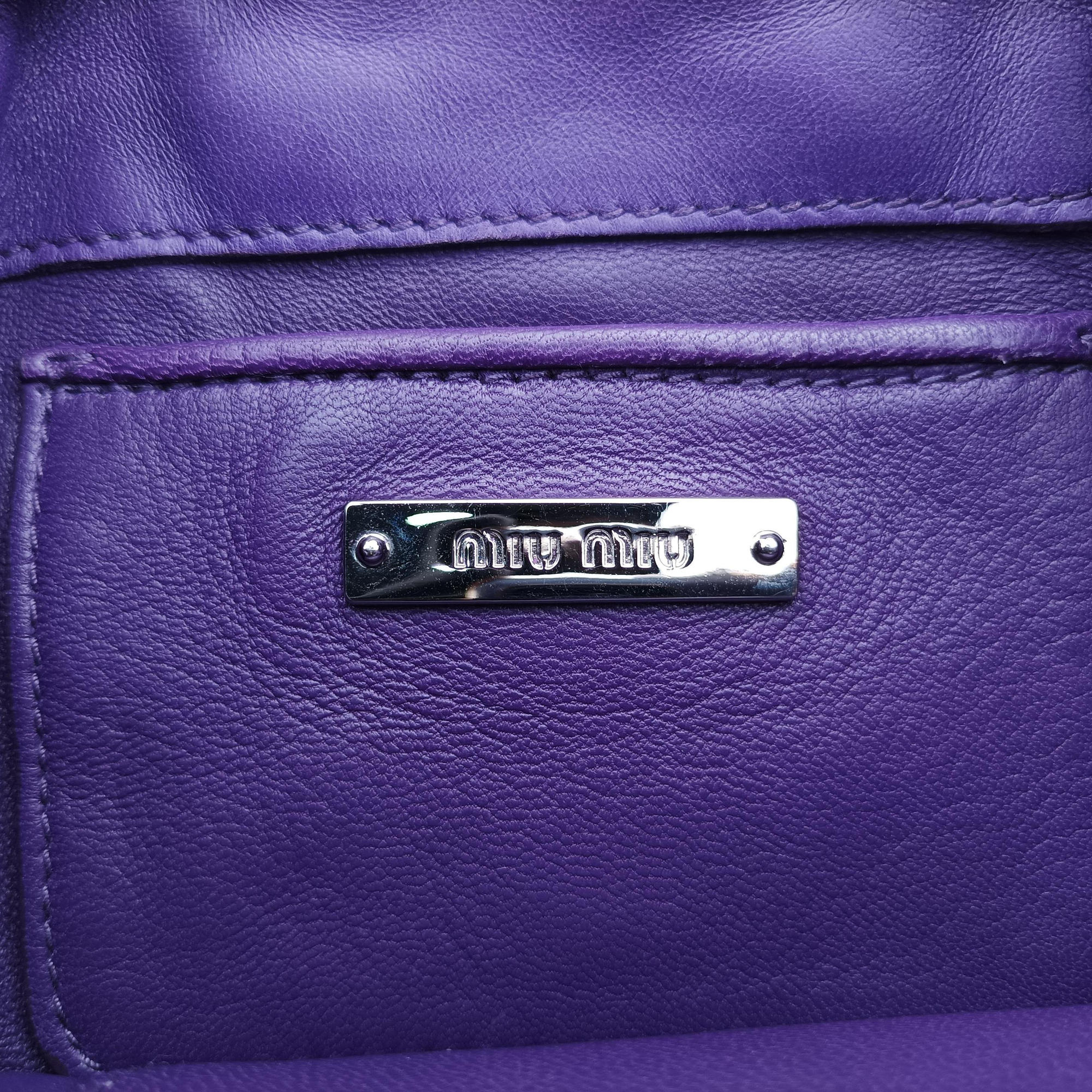 Grommet Mini Jewel Embellished Drawstring Bucket Purple lambskin 197/Bグロメットミニ ジュエルエンベリッシュド ドローストリング バケット パープル ラムスキン 197/B