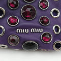 Grommet Mini Jewel Embellished Drawstring Bucket Purple lambskin 197/Bグロメットミニ ジュエルエンベリッシュド ドローストリング バケット パープル ラムスキン 197/B