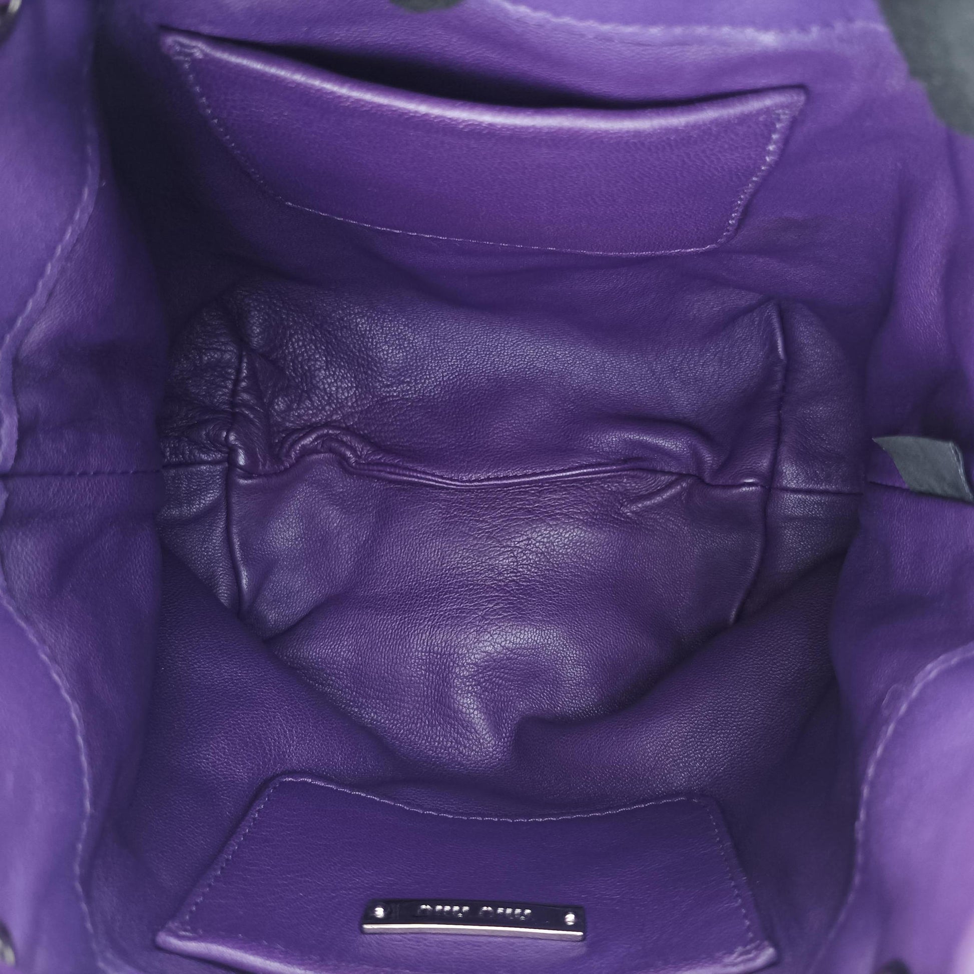Grommet Mini Jewel Embellished Drawstring Bucket Purple lambskin 197/Bグロメットミニ ジュエルエンベリッシュド ドローストリング バケット パープル ラムスキン 197/B