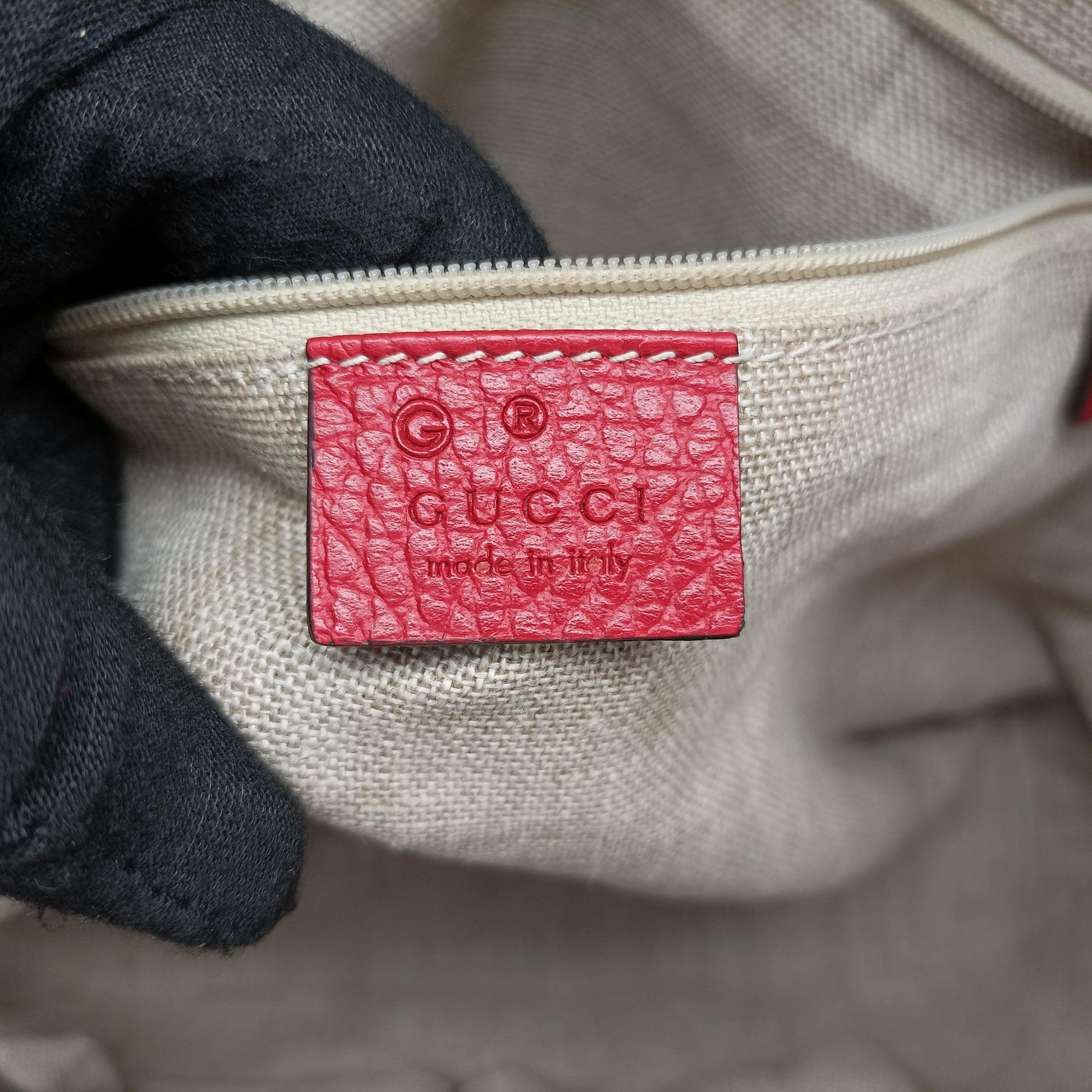 interlocking G Charmy Red Leather 449659 C021408488インターロッキングG チャーム アウトレット レッド レザー 449659 C021408488
