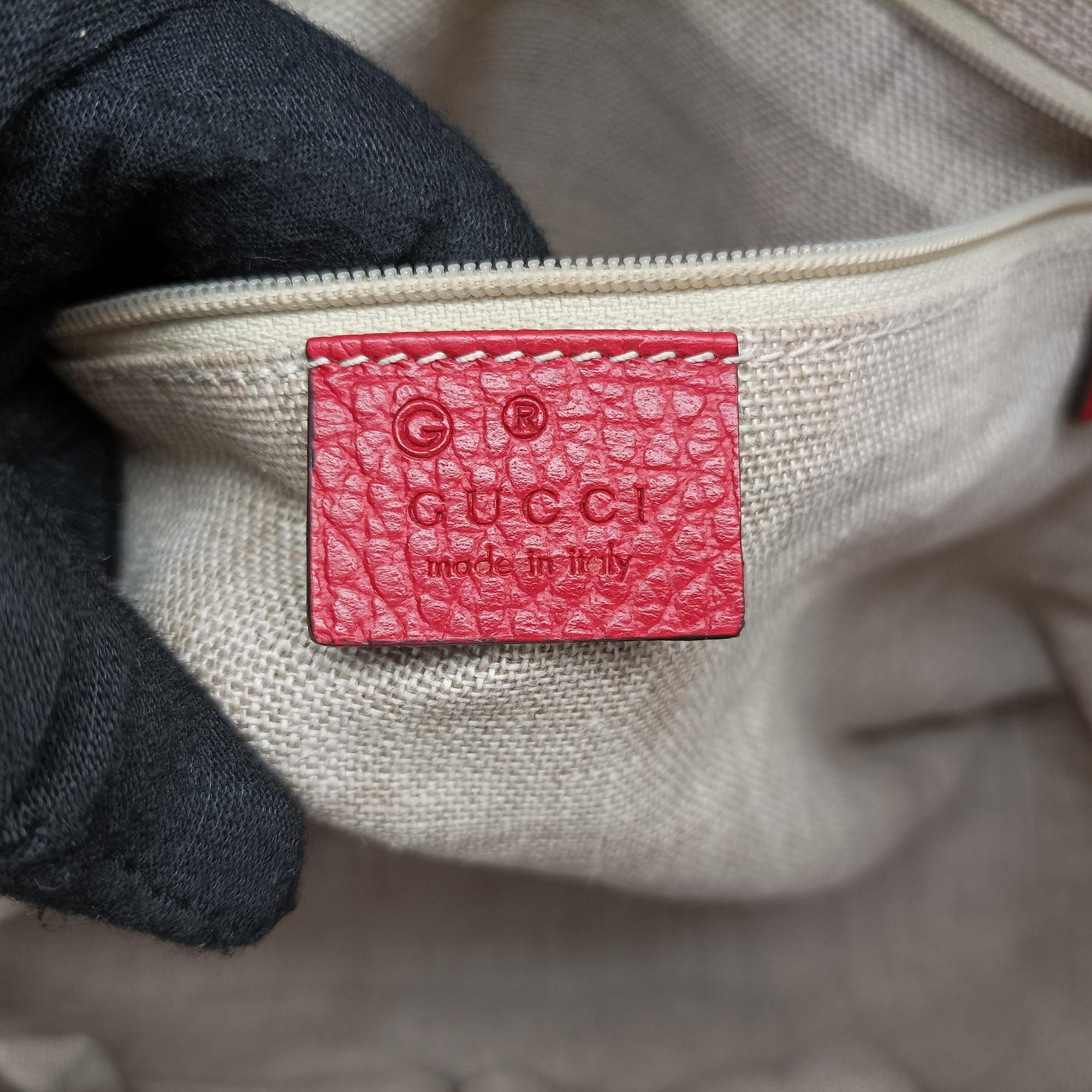 interlocking G Charmy Red Leather 449659 C021408488インターロッキングG チャーム アウトレット レッド レザー 449659 C021408488