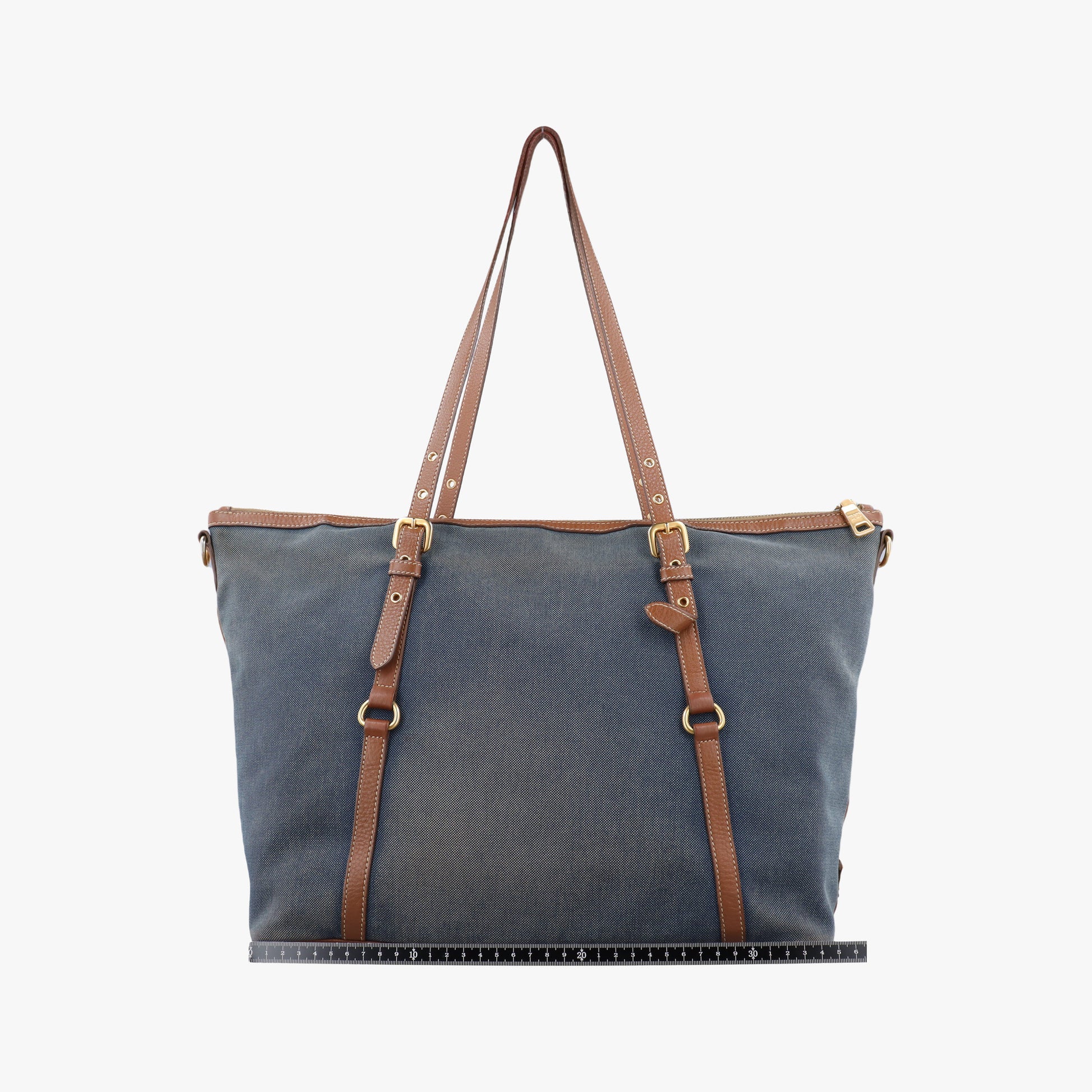 Logo Jacquard Blue × Brown Canvas × Leather BR4253 14ロゴジャガード ブルー × ブラウン キャンバス × レザー BR4253 14