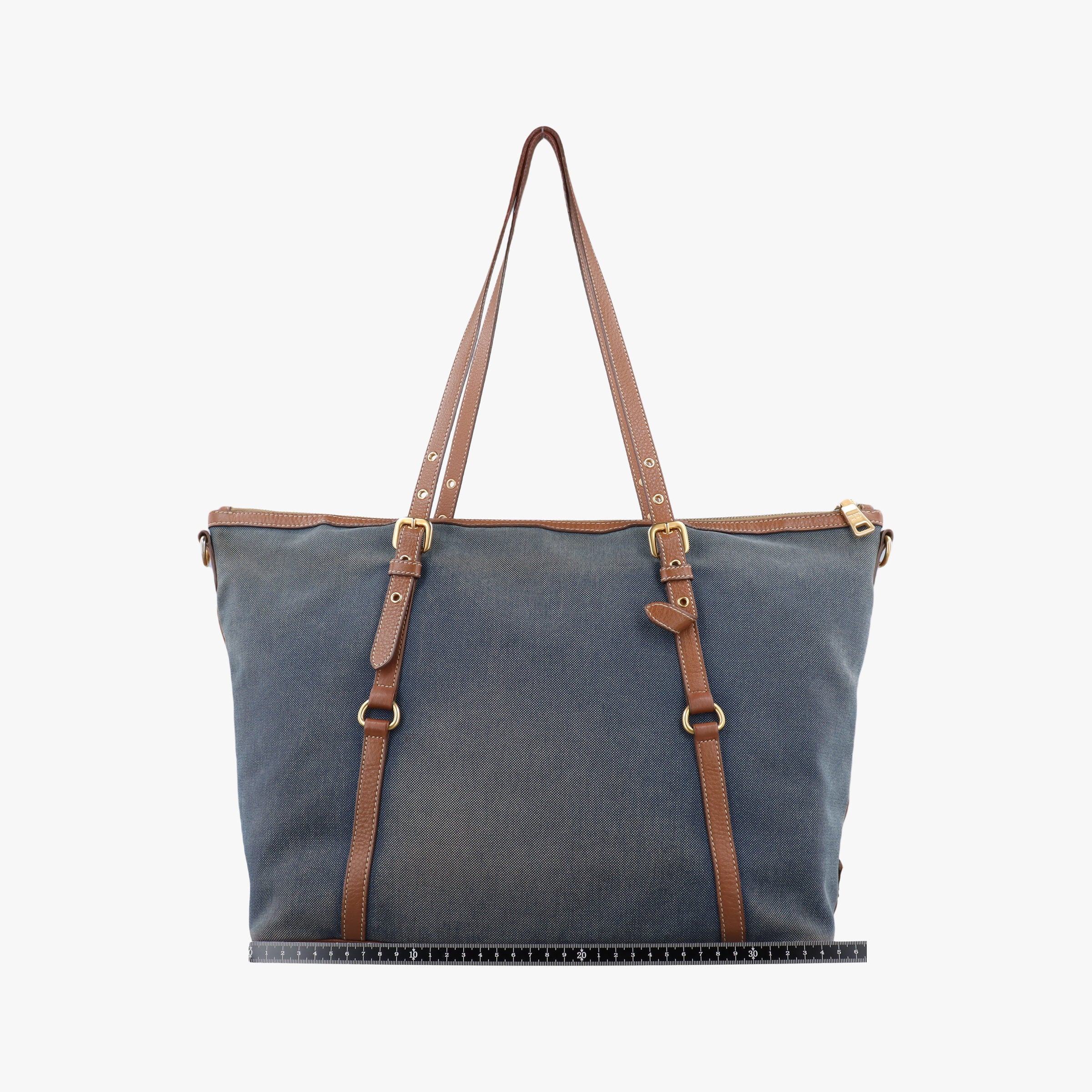 Logo Jacquard Blue × Brown Canvas × Leather BR4253 14ロゴジャガード ブルー × ブラウン キャンバス × レザー BR4253 14