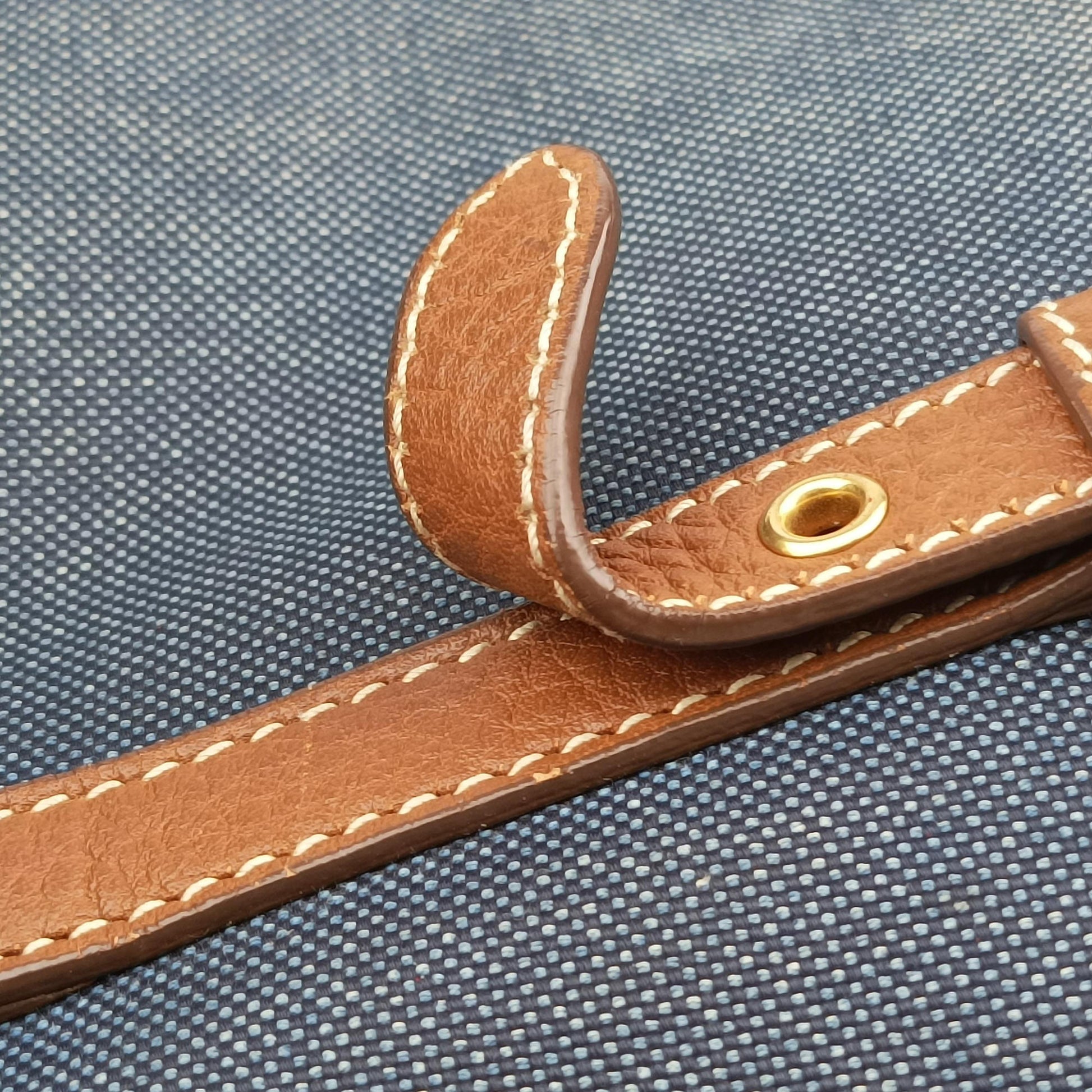 Logo Jacquard Blue × Brown Canvas × Leather BR4253 14ロゴジャガード ブルー × ブラウン キャンバス × レザー BR4253 14