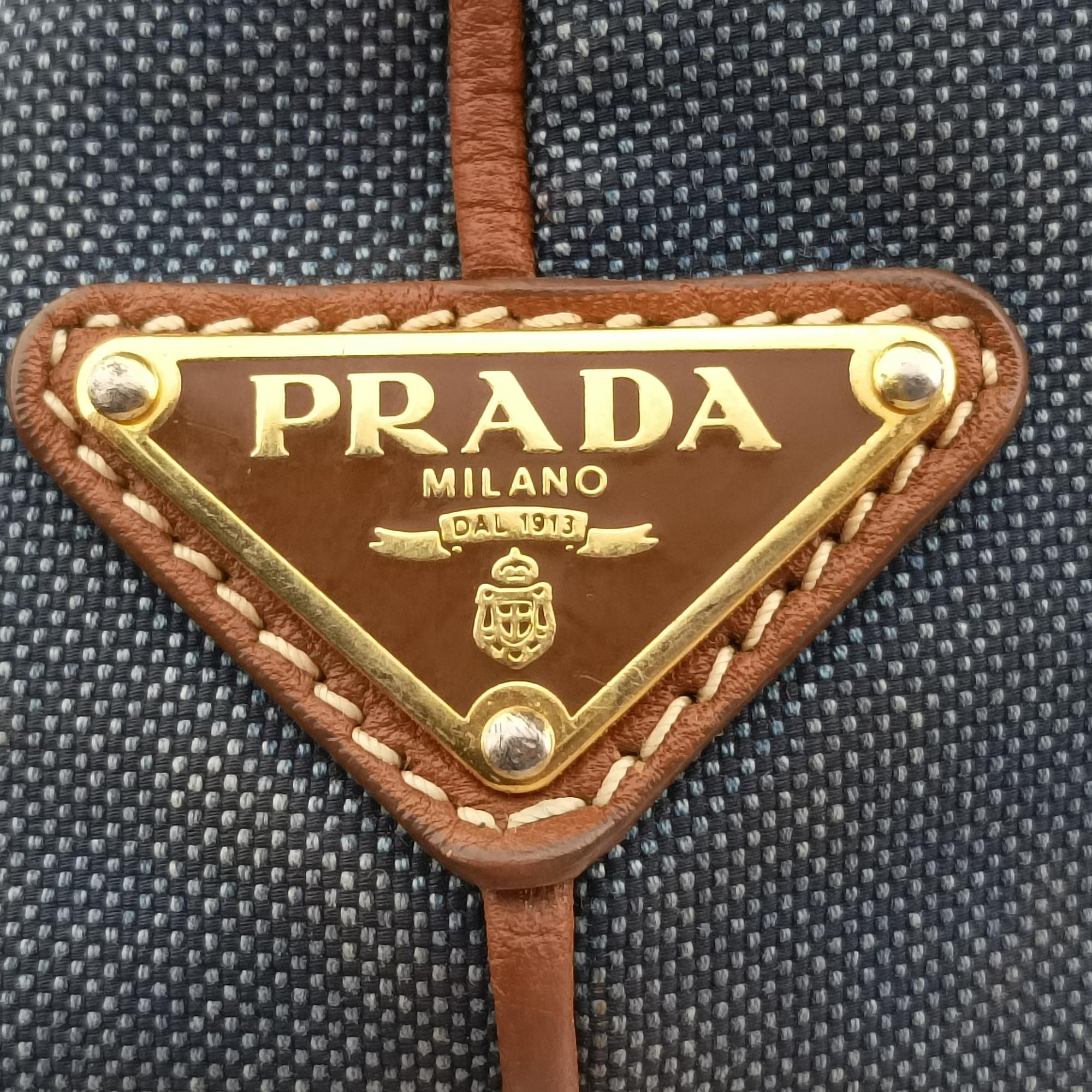 Logo Jacquard Blue × Brown Canvas × Leather BR4253 14ロゴジャガード ブルー × ブラウン キャンバス × レザー BR4253 14
