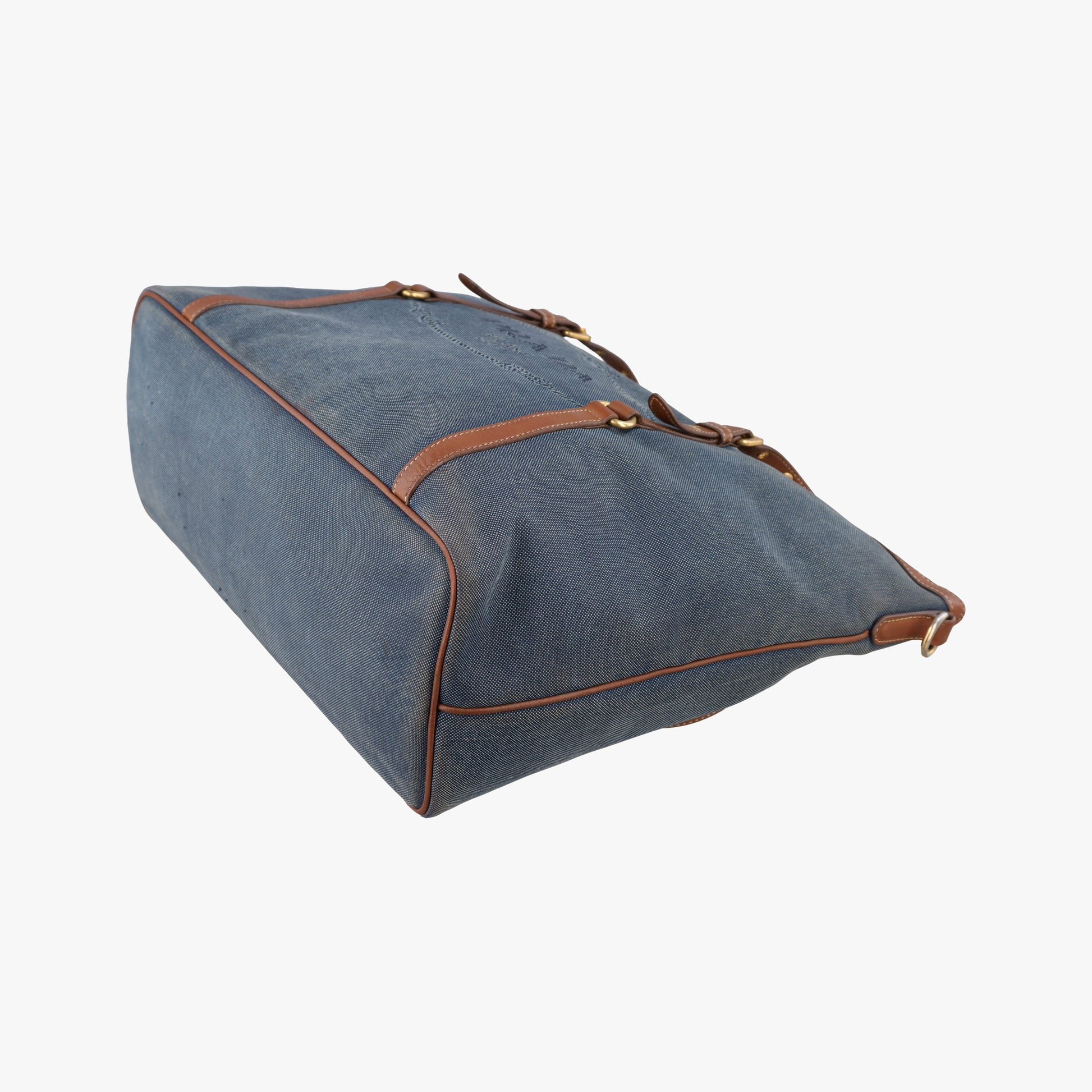 Logo Jacquard Blue × Brown Canvas × Leather BR4253 14ロゴジャガード ブルー × ブラウン キャンバス × レザー BR4253 14