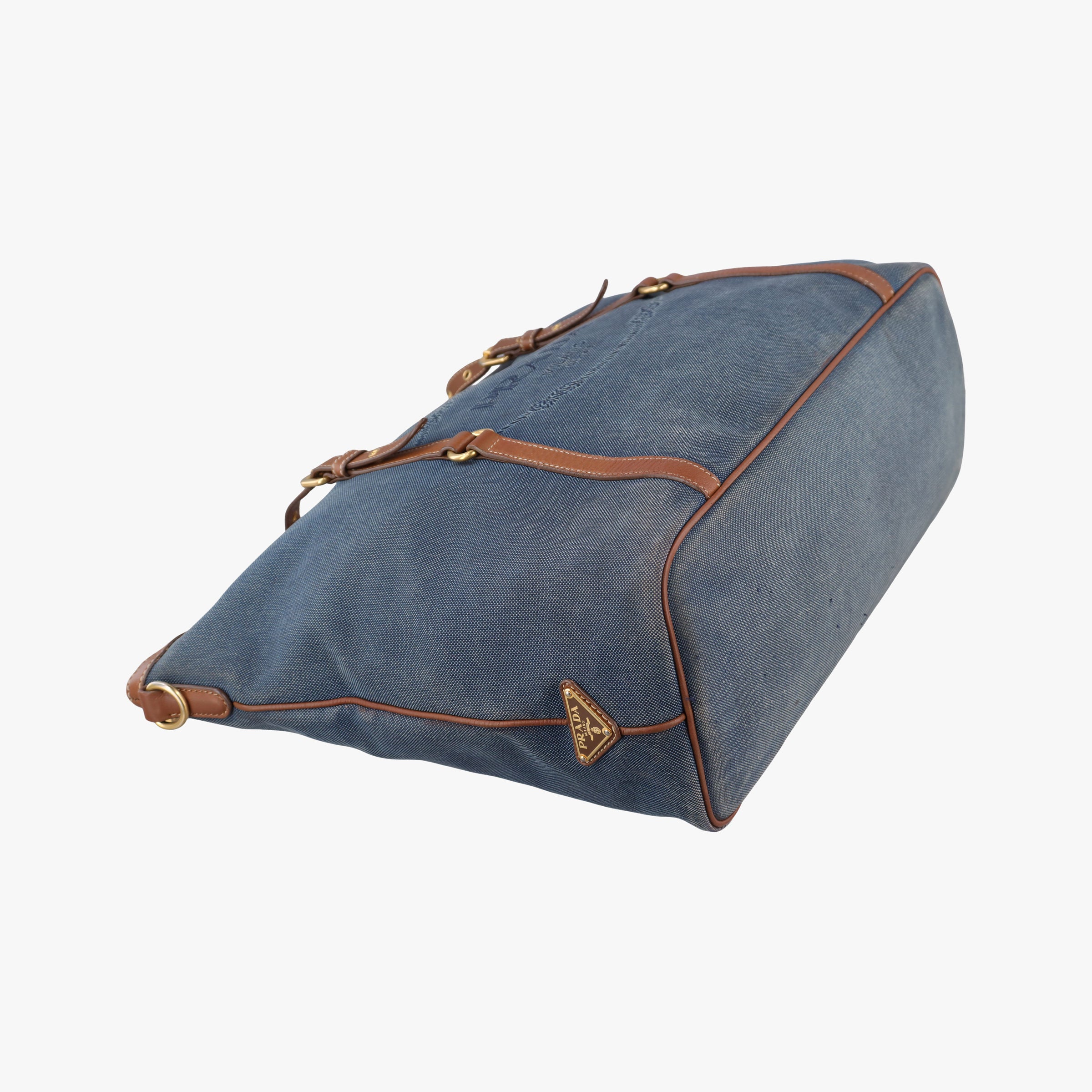 Logo Jacquard Blue × Brown Canvas × Leather BR4253 14ロゴジャガード ブルー × ブラウン キャンバス × レザー BR4253 14