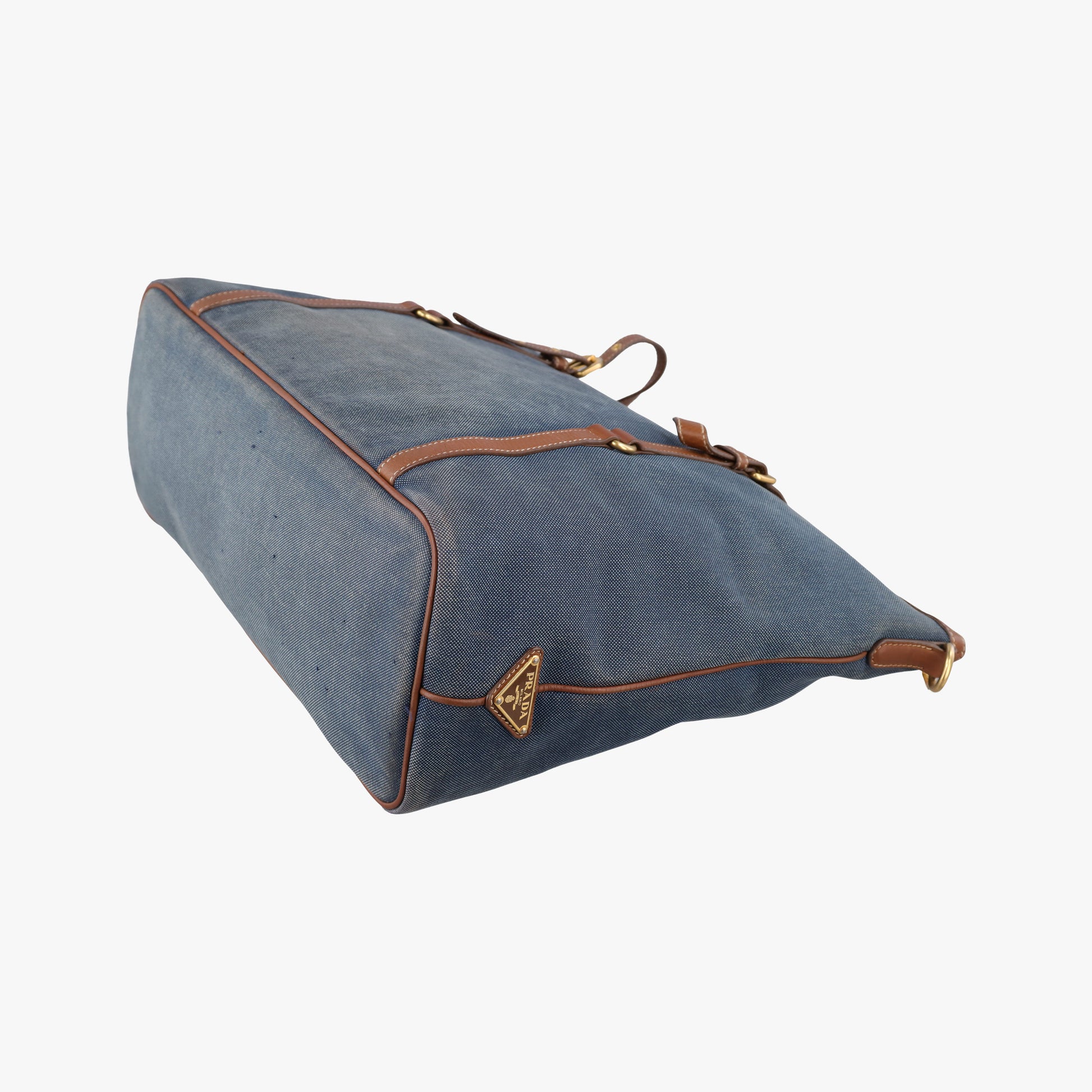 Logo Jacquard Blue × Brown Canvas × Leather BR4253 14ロゴジャガード ブルー × ブラウン キャンバス × レザー BR4253 14